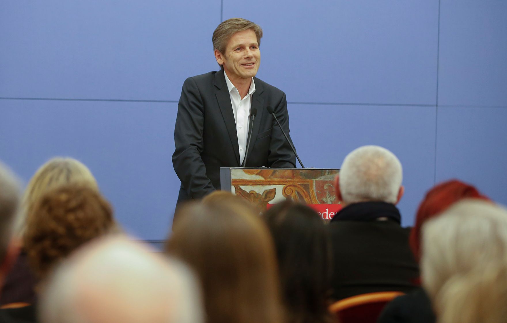 Am 26. Februar 2015 hielt Kunst -und Kulturminister Josef Ostermayer (im Bild) bei der Ausstellungser&ouml;ffnung "Vienna for Art`s Sake!" eine Rede.