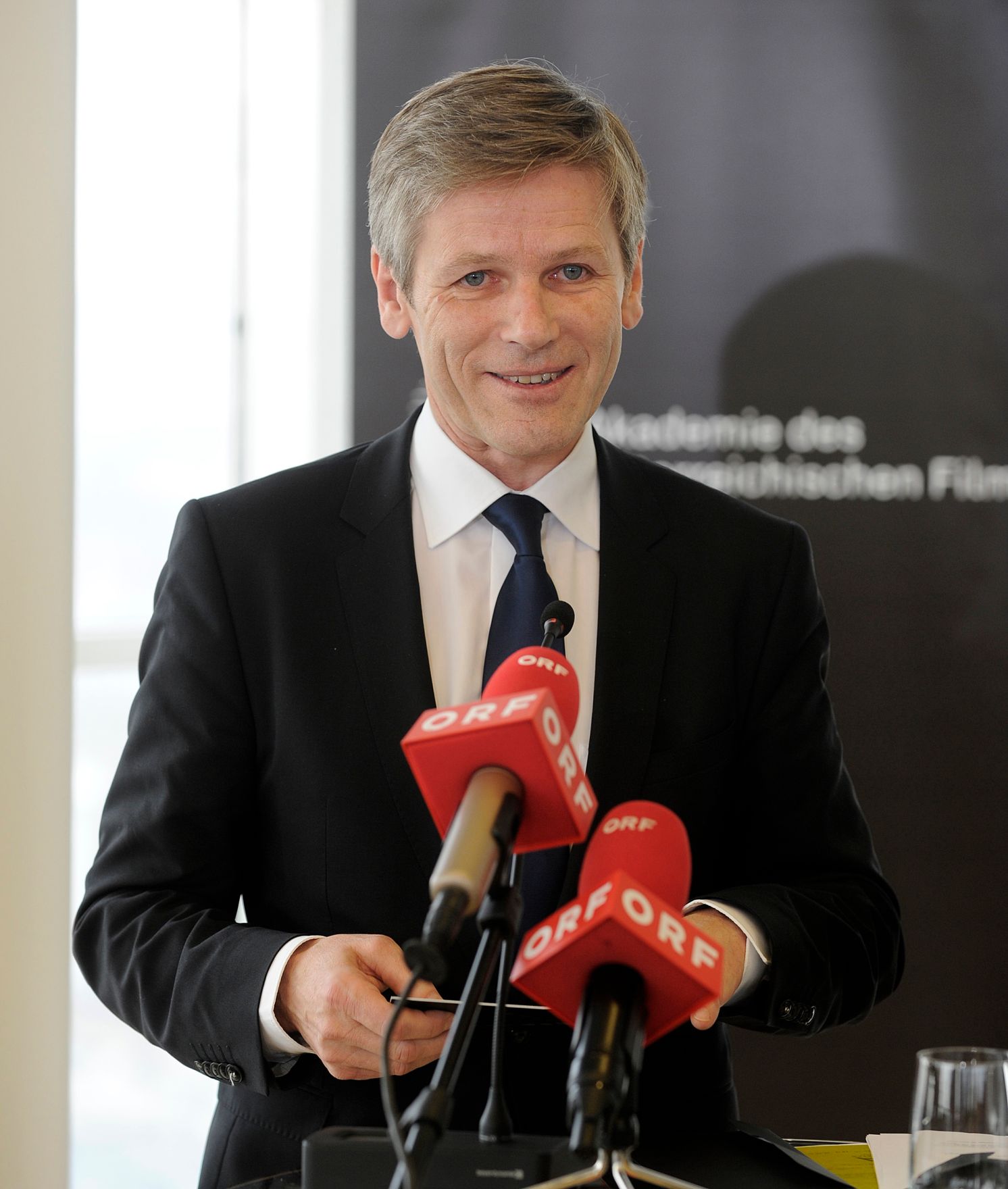 Am 16. Dezember 2015 sprach Kunst- und Kulturminister Josef Ostermayer (im Bild) bei der Nominierungspressekonferenz des &Ouml;sterreichischen Filmpreises im Ringturm.