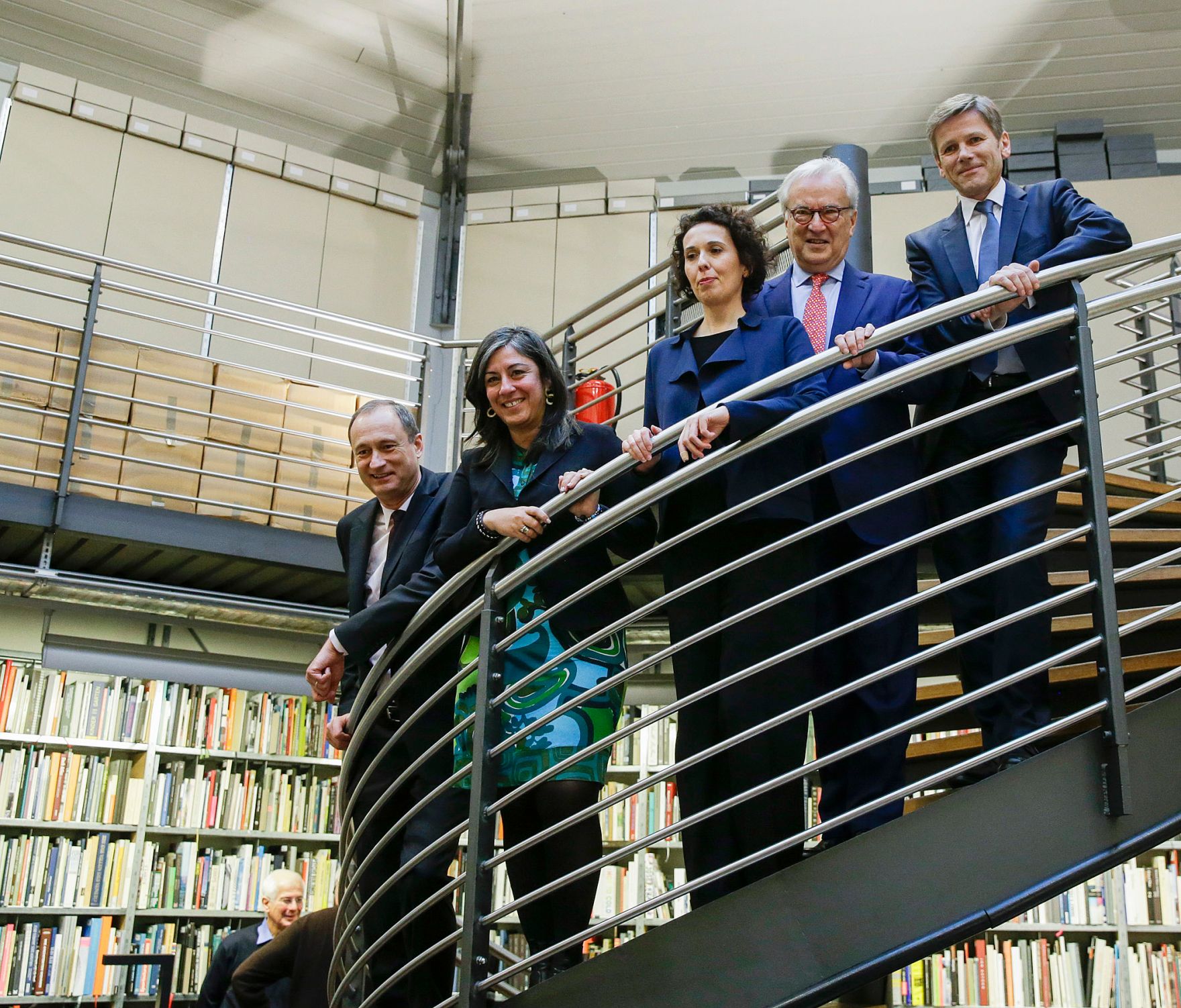 Am 17. Februar 2016 sprach Kunst- und Kulturminister Josef Ostermayer (r.) bei der Pressekonferenz anl&auml;sslich der Pr&auml;sentation von Angelika Fitz (m.) als zuk&uuml;nftige Direktorin des Architekturzentrums Wien. Im Bild mit Vizeb&uuml;rgermeisterin Maria Vassilakou (m.l.), Kulturstadtrat Andreas Mailath-Pokorny (l.) und Az W-Pr&auml;sident Hannes Swoboda (m.r.).