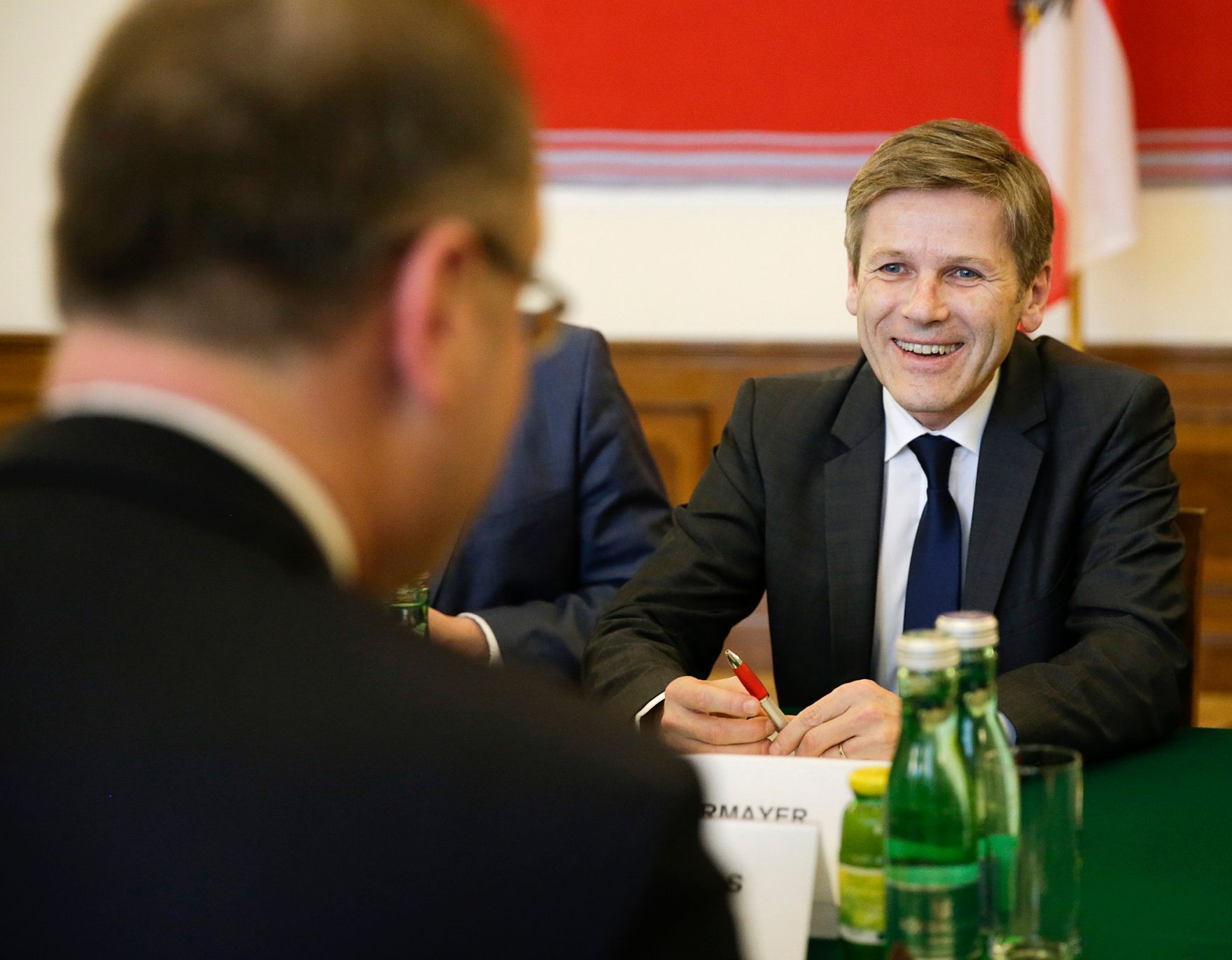 Am 25. Februar 2016 empfing Kanzleramtsminister Josef Ostermayer (im Bild) den EU-Kommissar Tibor Navracsics zu einem bilateralen Treffen.