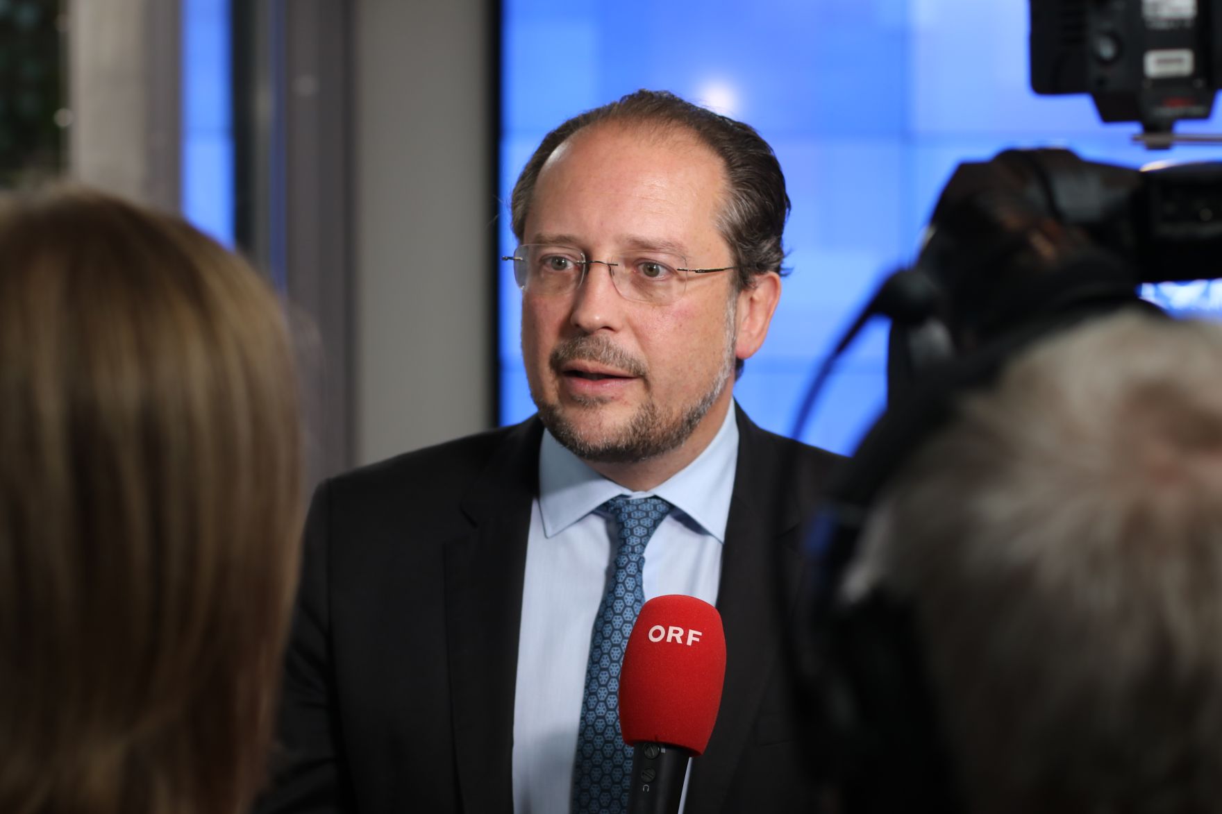Am 16. September 2019 nahm Bundesminister Alexander Schallenberg (im Bild) am Europ&auml;ischen Rat in Br&uuml;ssel teil. Im Bild beim Doorstep.