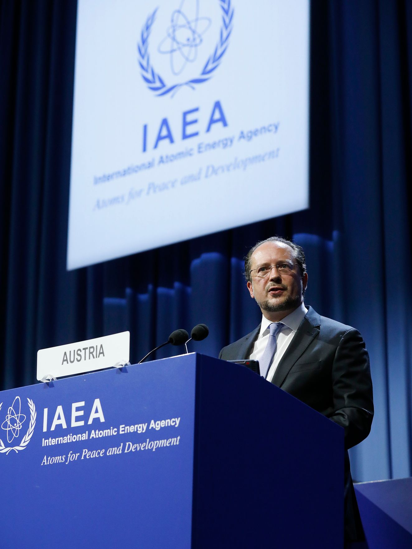 Am 17. September 2019 hielt Bundesminister Alexander Schallenberg (im Bild) die Er&ouml;ffnungsrede bei der 63. Konferenz der Internationalen Atomenergie-Organisation.