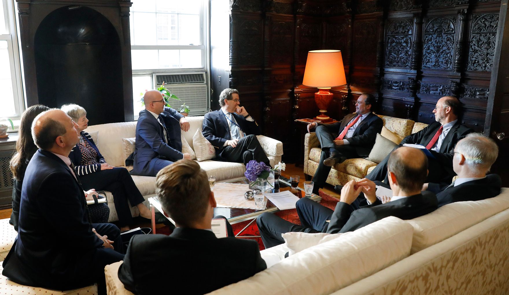 Am 24. September 2019 setzte Bundesminister Alexander Schallenberg seiner Reise anl&auml;sslich der UN-Generalversammlung nach New York fort. Im Bild mit David Harris, Pr&auml;sident des American Jewish Comitee.