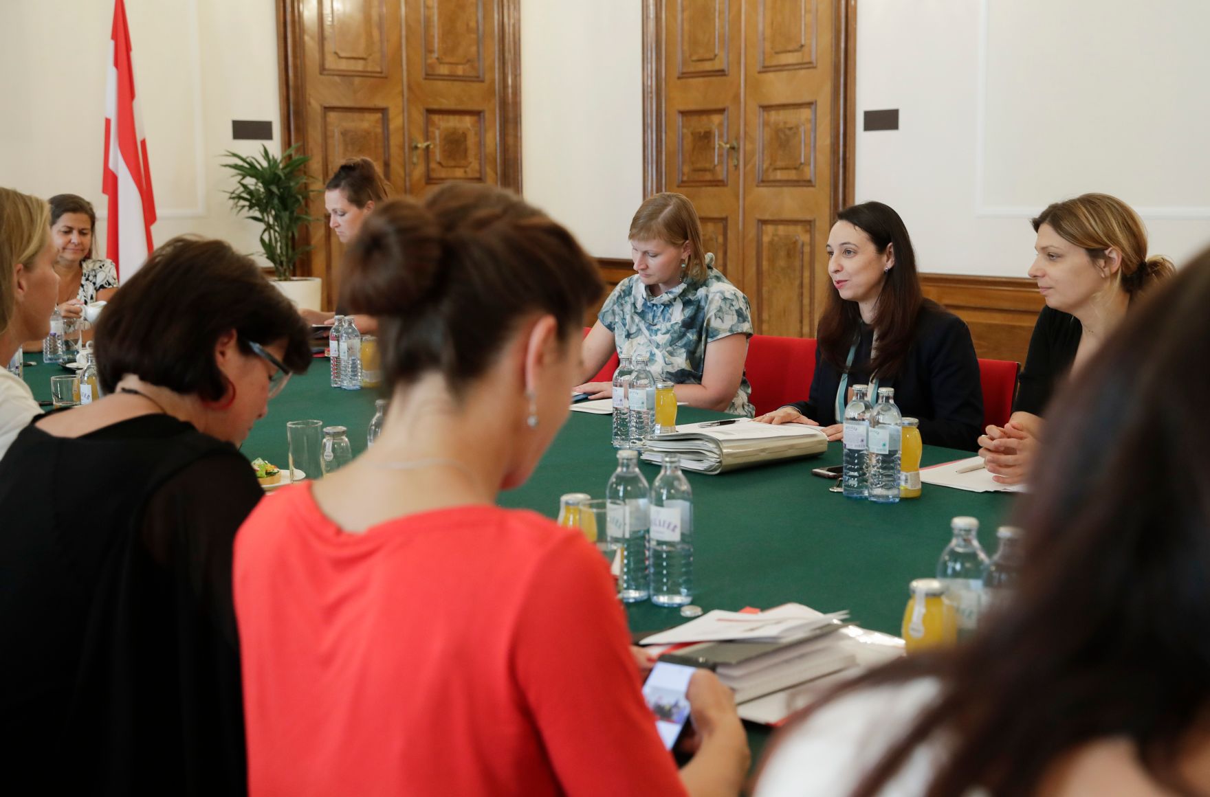 Am 25. Juli 2019 traf Bundesministerin Ines Stilling (im Bild) die f&uuml;r den Bereich Gewaltschutz zust&auml;ndigen Landesr&auml;tinnen der Bundesl&auml;nder.