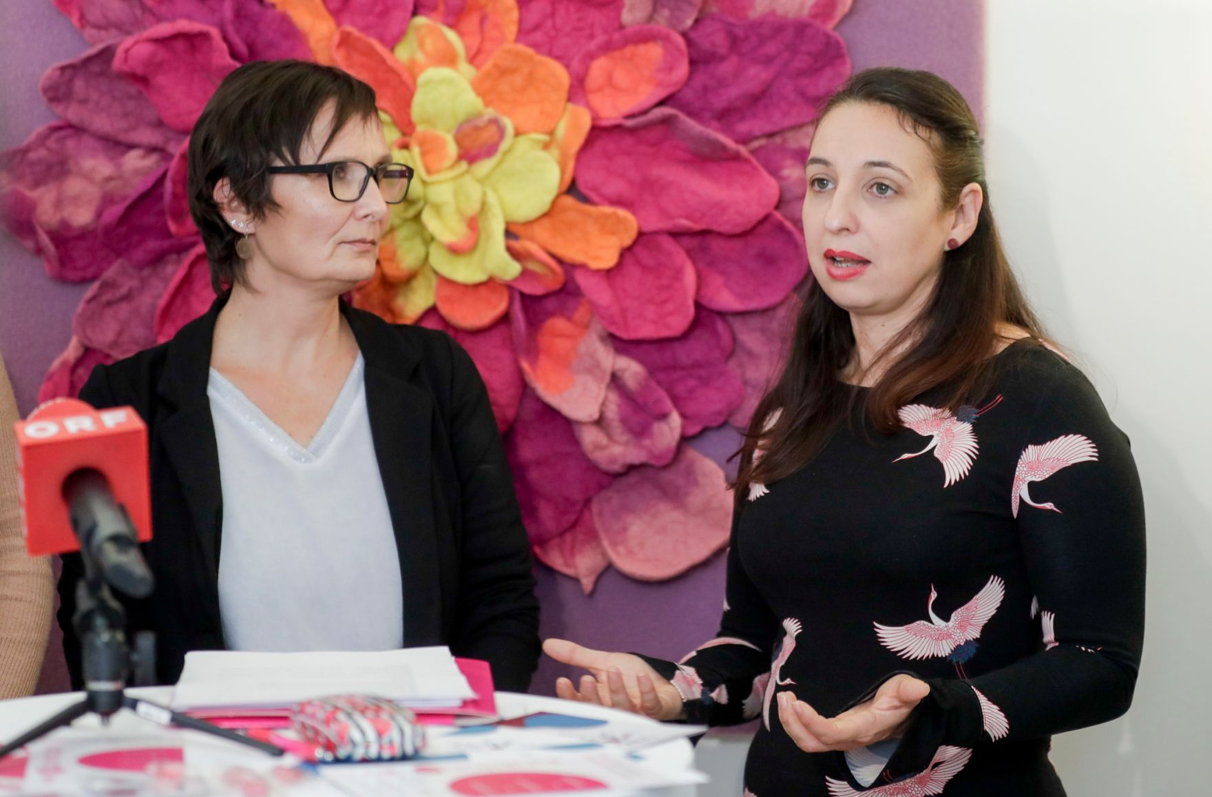 Am 18. September 2019 besuchte Bundesministerin Ines Stilling (r.) die Fachberatungsstelle "Der Lichtblick" zu sexueller Gewalt gegen Frauen und M&auml;dchen im Burgenland. Im Bild mit Karin Behringer-Pfann (l.), Leiterin der Beratungsstelle "Der Lichtblick".