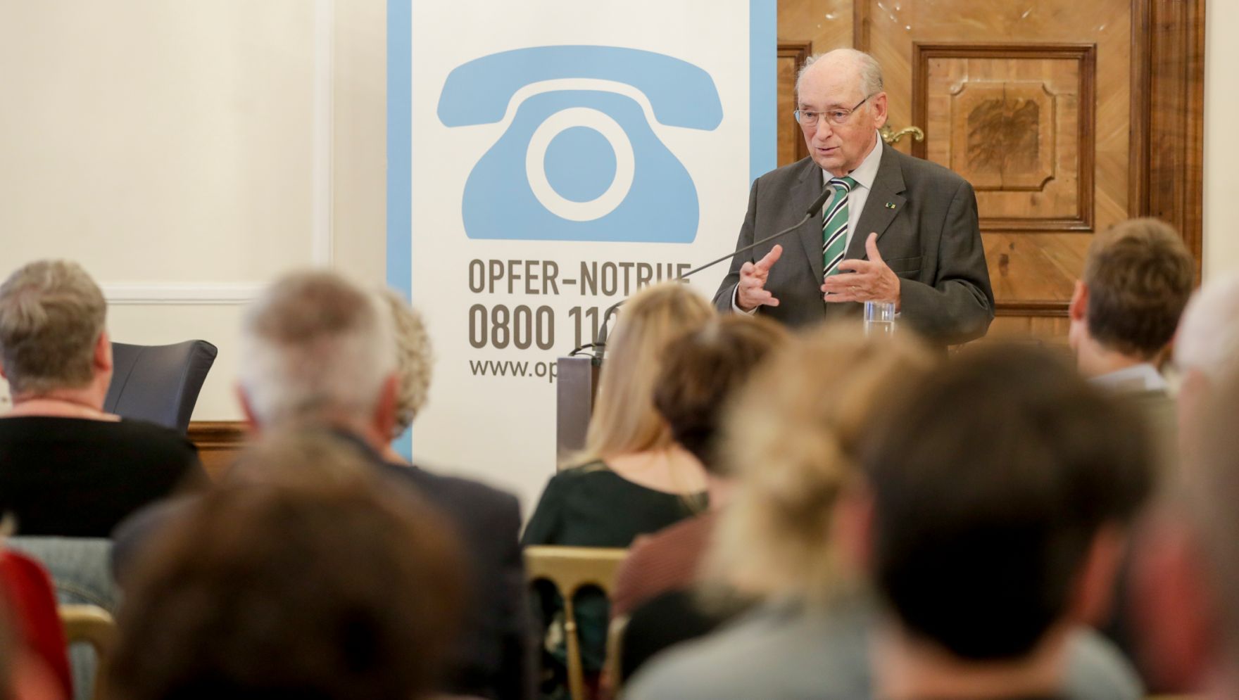 Am 19. September 2019 fand eine Buchpr&auml;sentation des Wei&szlig;en Rings &bdquo;Opfer von Partnergewalt in Kontakt mit Polizei und Justiz&ldquo; statt. Im Bild Udo Jesionek, Pr&auml;sident Wei&szlig;er Ring