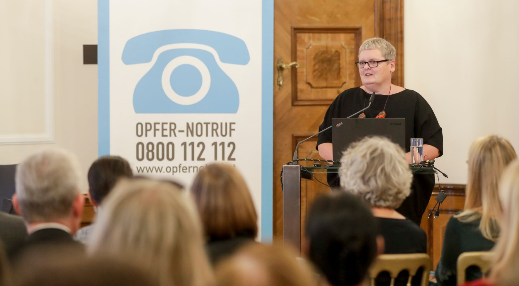 Am 19. September 2019 fand eine Buchpr&auml;sentation des Wei&szlig;en Rings &bdquo;Opfer von Partnergewalt in Kontakt mit Polizei und Justiz&ldquo; statt. Im Bild Helga Amesberger, Autorin des Buches &bdquo;Opfer von Partnergewalt in Kontakt mit Polizei und Justiz".