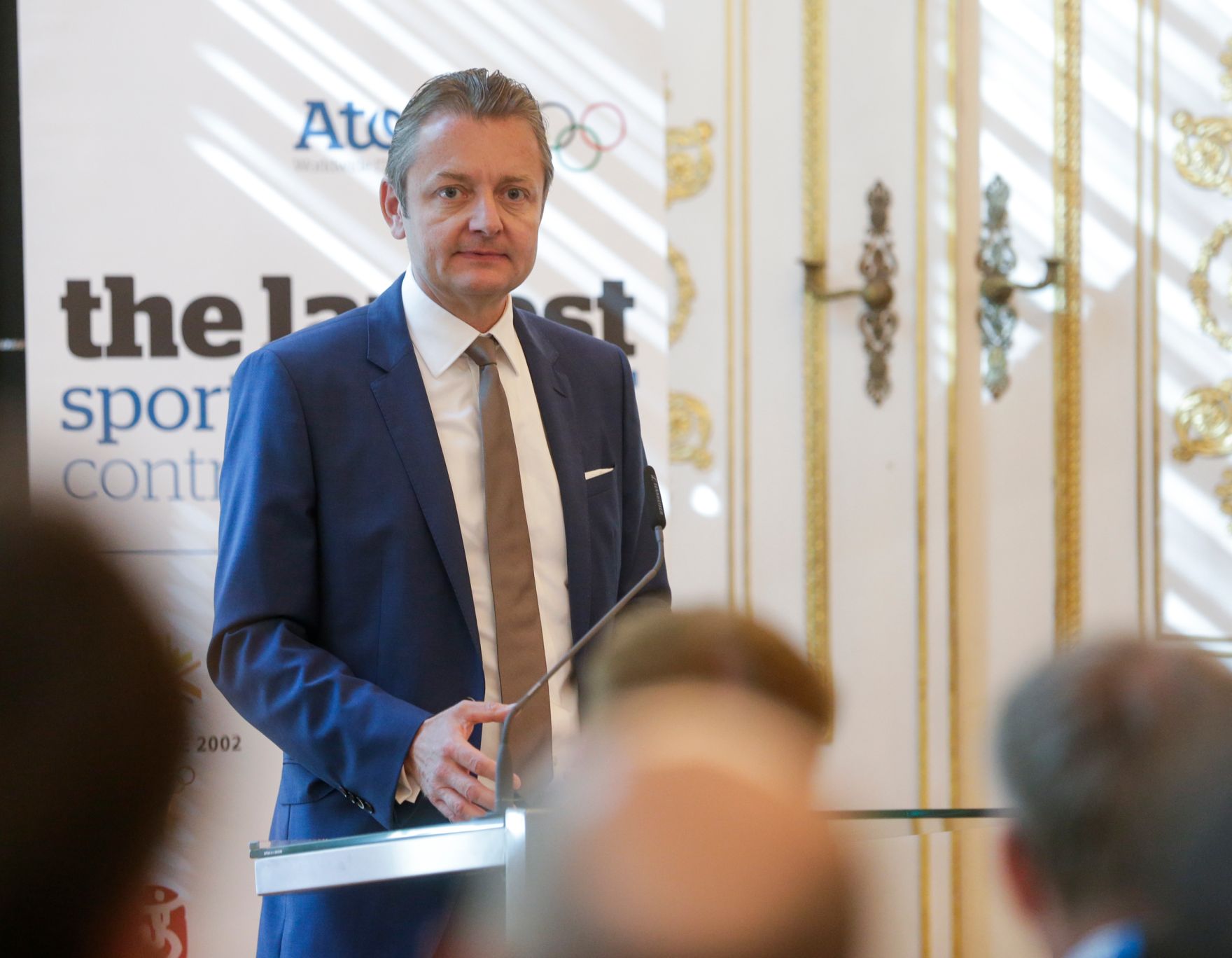 Am 8. September 2016 er&ouml;ffnet Staatssekret&auml;rin Muna Duzdar gemeinsam mit dem Direktor der Firma Atos, Gerald Gerstbauer (im Bild), die Veranstaltung Sicherheitsforum.