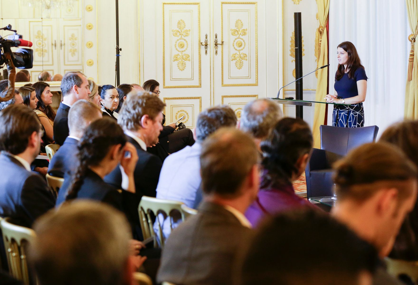 Am 28. September 2016 fand die Auftaktveranstaltung f&uuml;r die Roma Online Dialogplattform statt. Im Bild Staatssekret&auml;rin Muna Duzdar.