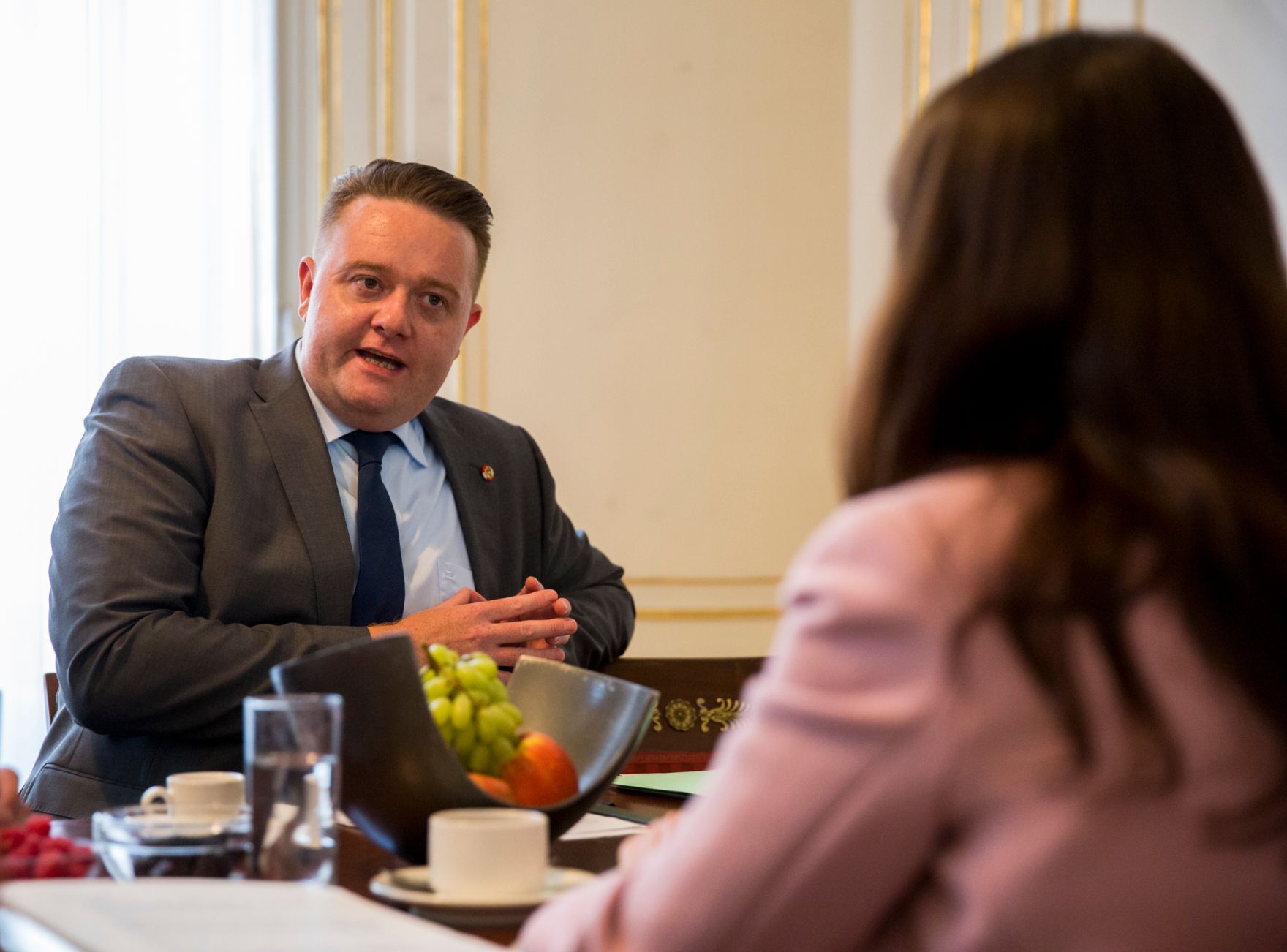 Am 5. Oktober 2016 empfing Staatssekret&auml;rin Muna Duzdar den Pr&auml;sidenten des Bundesrates Mario Lindner (im Bild).