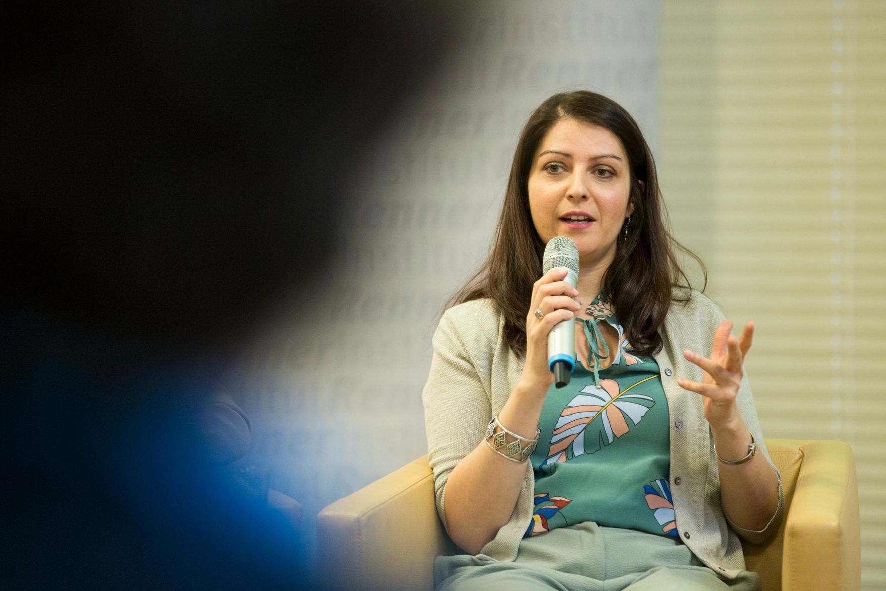 Am 27. April 2017 nahm Staatssekret&auml;rin Muna Duzdar (im Bild) an der Veranstaltung "Digitale Arbeit - feministische Perspektiven" teil.