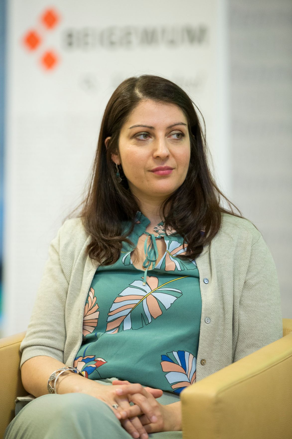 Am 27. April 2017 nahm Staatssekret&auml;rin Muna Duzdar (im Bild) an der Veranstaltung "Digitale Arbeit - feministische Perspektiven" teil.