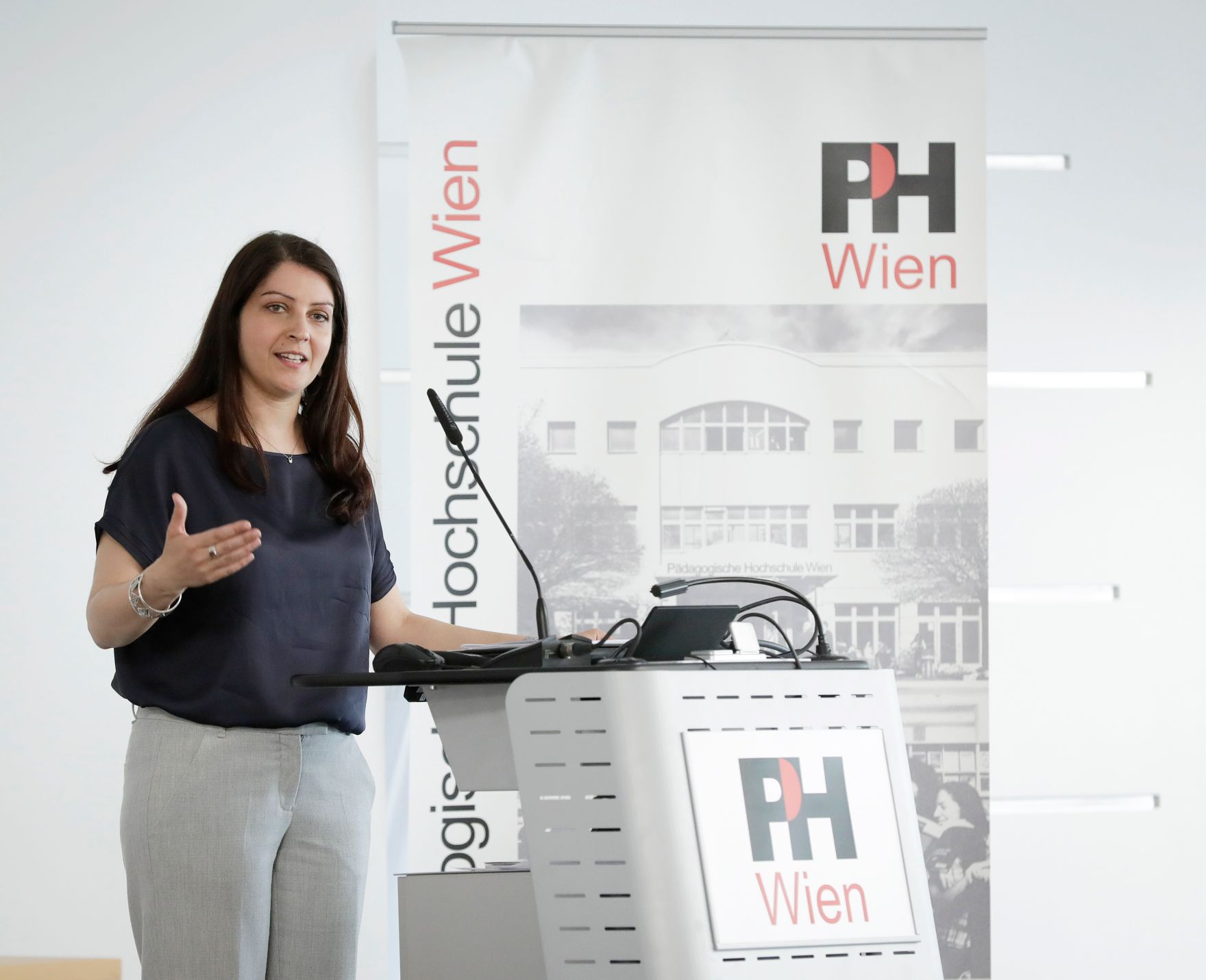 Am 23. Mai 2017 besuchte Staatssekret&auml;rin Muna Duzdar die P&auml;dagogische Hochschule Wien.