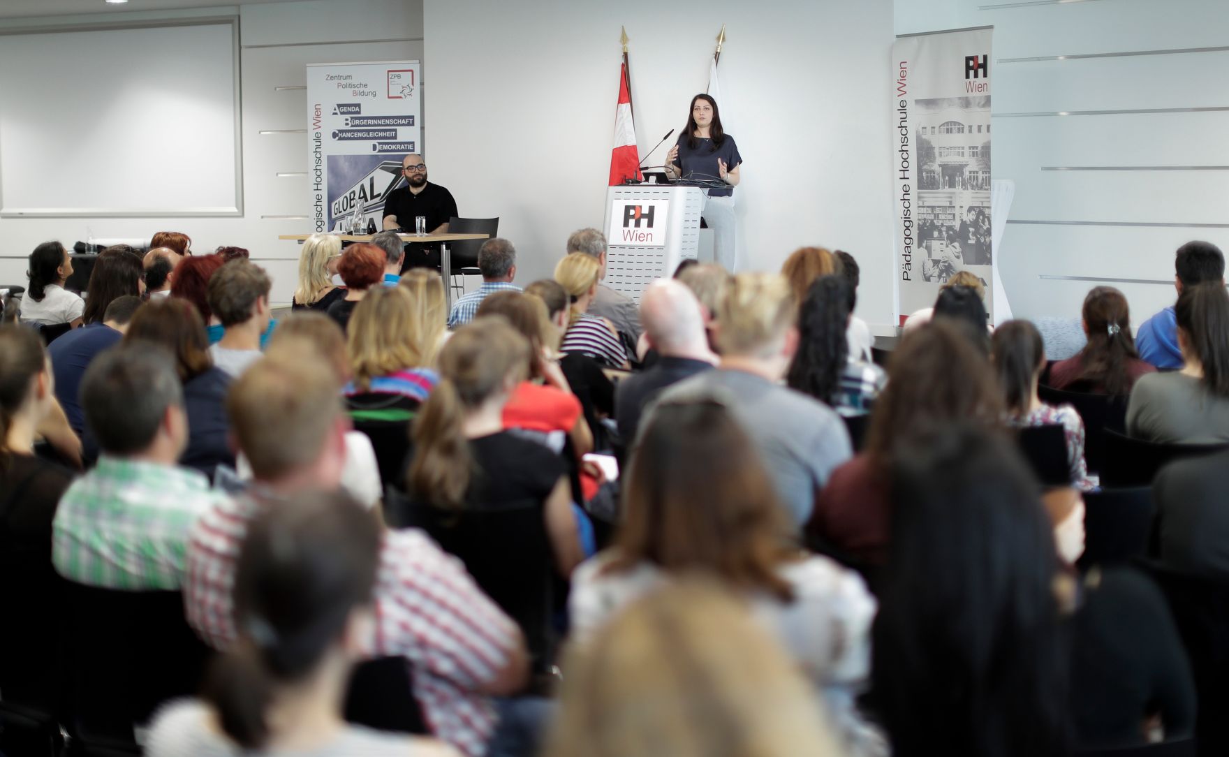 Am 23. Mai 2017 besuchte Staatssekret&auml;rin Muna Duzdar die P&auml;dagogische Hochschule Wien.