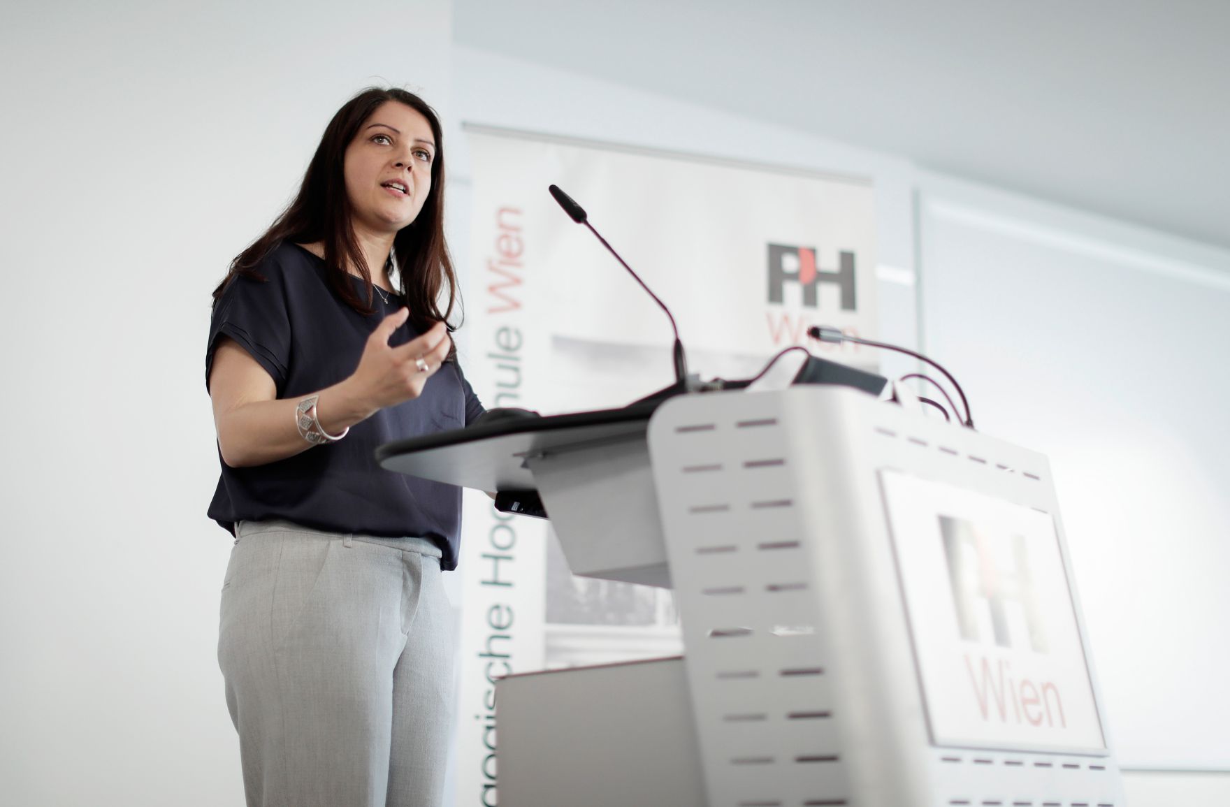 Am 23. Mai 2017 besuchte Staatssekret&auml;rin Muna Duzdar die P&auml;dagogische Hochschule Wien.