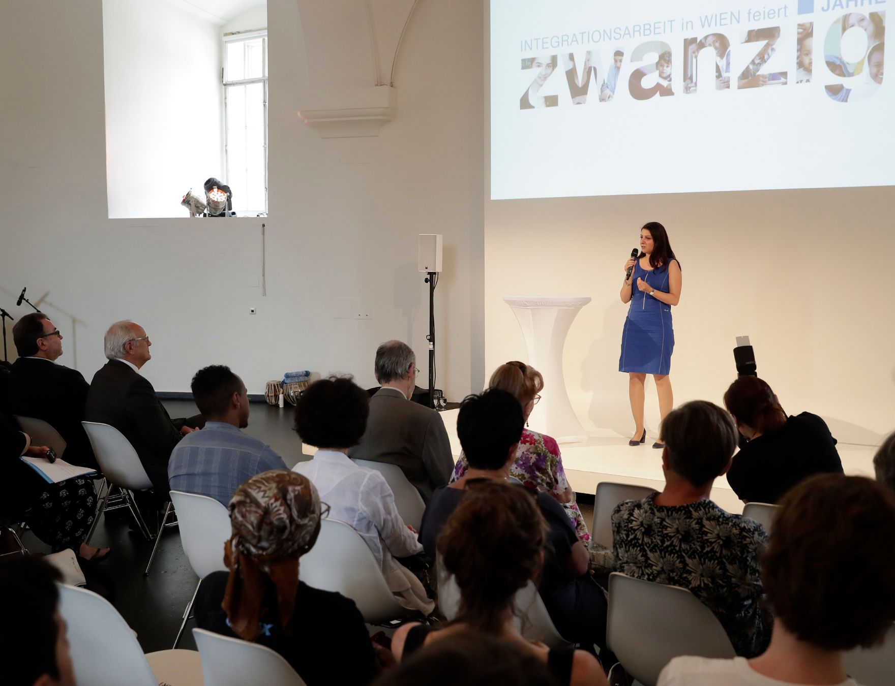 Am 27. Juni 2017 sprach Staatssekret&auml;rin Muna Duzdar (im Bild) Gru&szlig;worte beim Festakt "20 Jahre Integrationsarbeit in Wien".