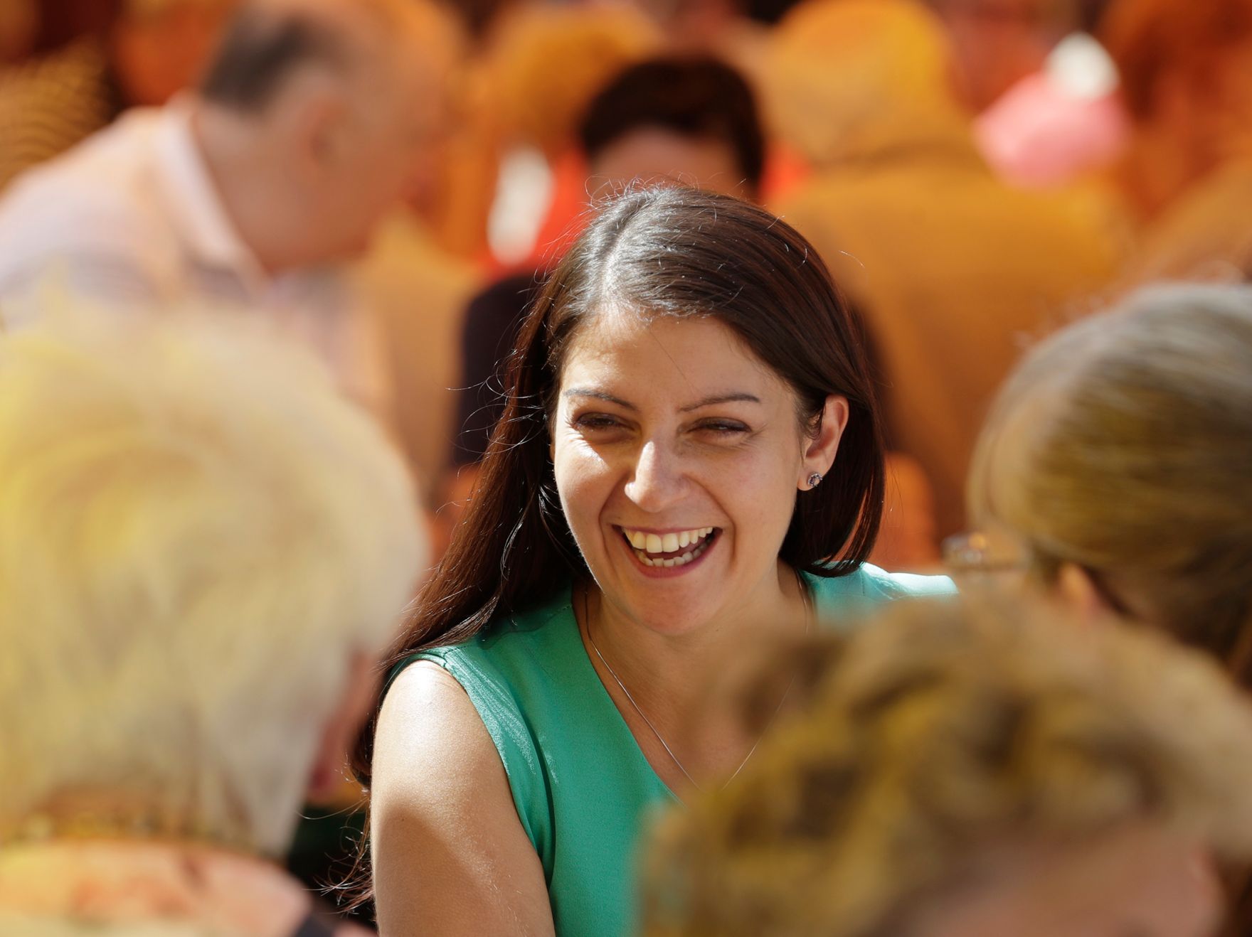 Am 23. August 2017 besuchte Staatssekret&auml;rin Muna Duzdar (im Bild) das Seniorenfr&uuml;hschoppen in der Ottakringer Brauerei.