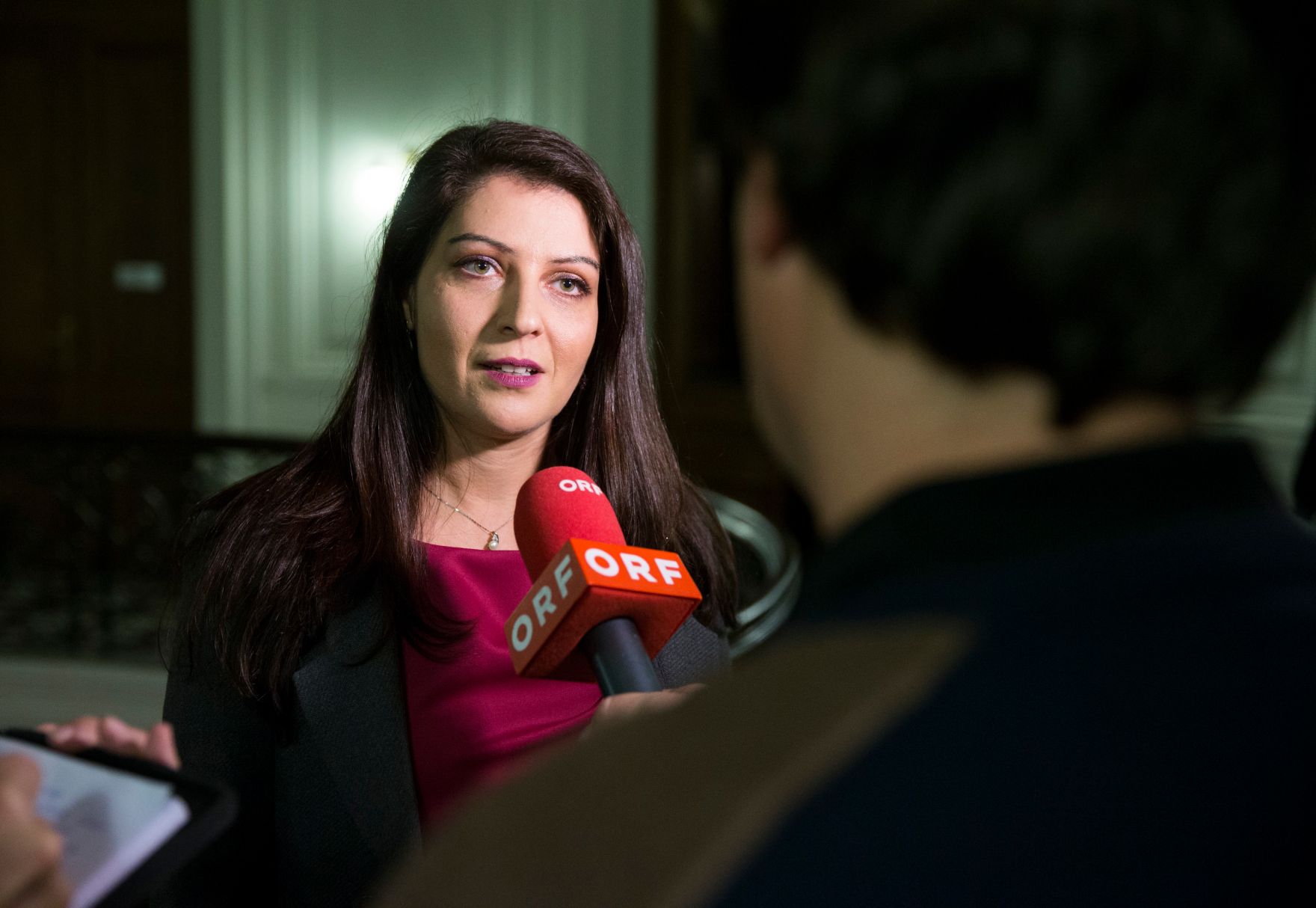 Am 16. November 2017 fand der Abschluss der Gehaltsverhandlungen &Ouml;ffentlicher Dienst statt. Im Bild Staatssekret&auml;rin Muna Duzdar.