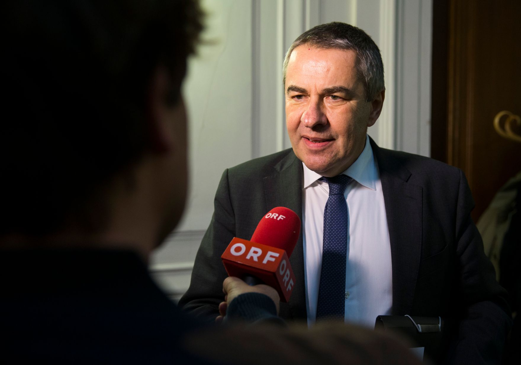 Am 16. November 2017 fand die 4. Runde der Gehaltsverhandlungen &Ouml;ffentlicher Dienst statt. Im Bild G&Ouml;D Vorsitzender Norbert Schnedl.