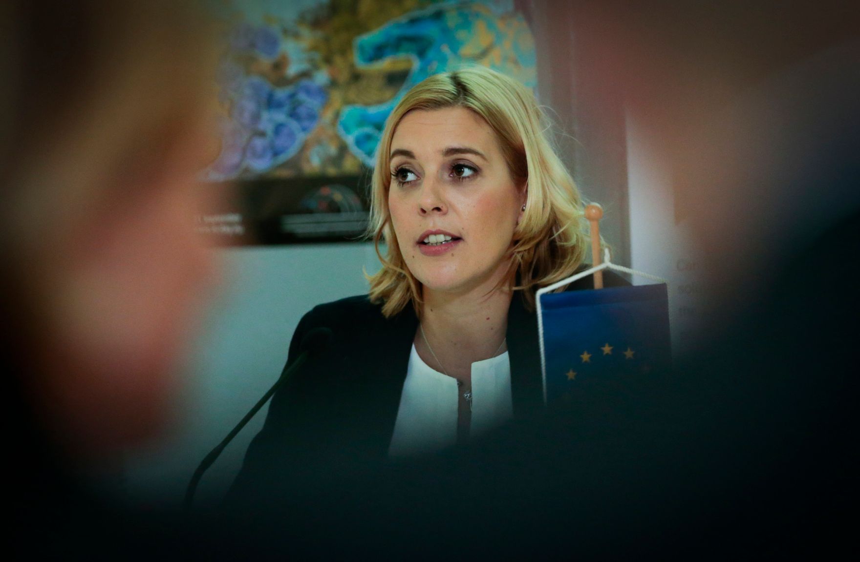 Am 21. September 2015 empfing Staatssekret&auml;rin Sonja Ste&szlig;l (im Bild) die EU-Kommissarin f&uuml;r Regionalpolitik, Corina Crețu anl&auml;sslich des heurigen European Cooperation Day und des 25-j&auml;hrigen Jubil&auml;ums der grenz&uuml;berschreitenden INTERREG-Initiative zu einem Pressegespr&auml;ch in Nussdorf.