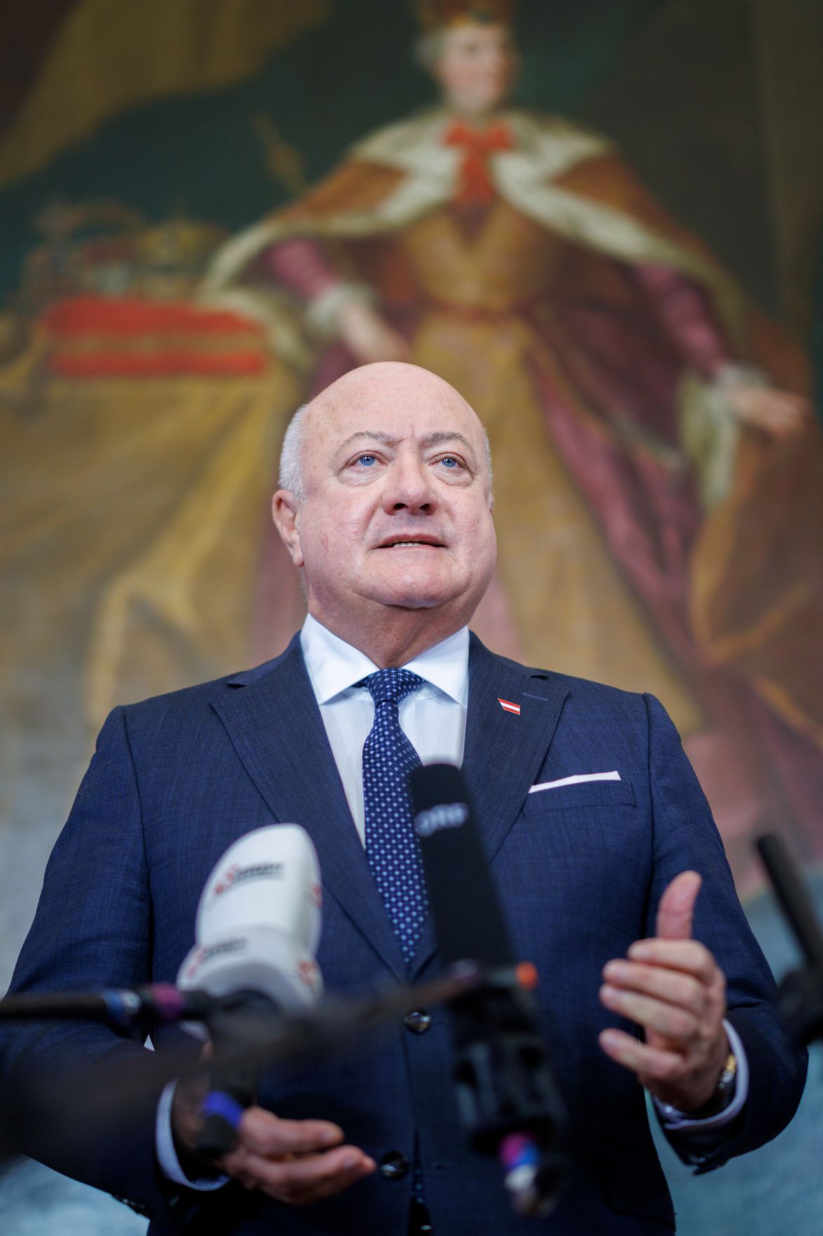 Am 19. M&auml;rz 2025 nahmen Bundeskanzler Christian Stocker am Doorstep vor dem Ministerrat teil.