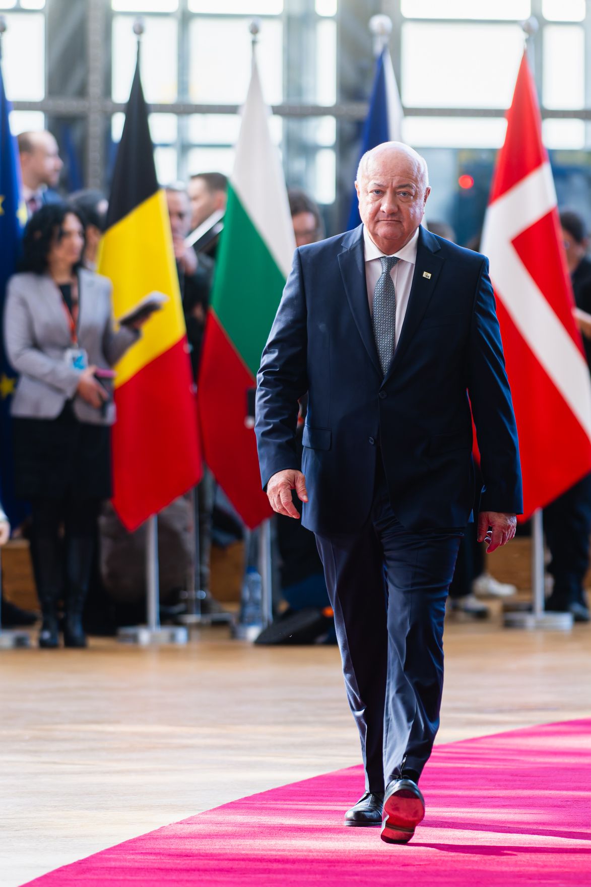 Am 20. M&auml;rz 2025 nahm Bundeskanzler Christian Stocker (im Bild) an dem Treffen der EU-Staats- und Regierungschefs in Br&uuml;ssel teil. Im Bild beim Doorstep.