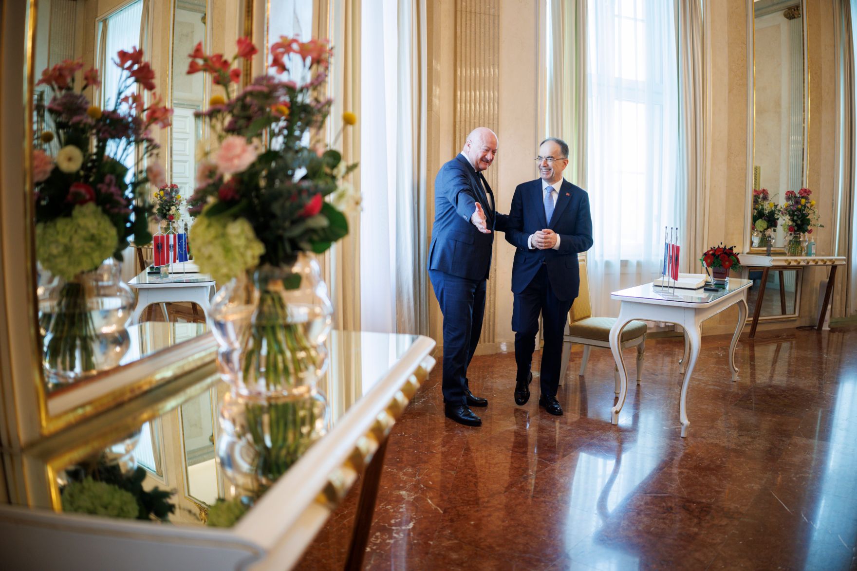 Am 25. M&auml;rz 2025 empfing Bundeskanzler Christian Stocker (l.) den albanischen Pr&auml;sident Bajram Begaj (r.) zu einem Arbeitsgespr&auml;ch.