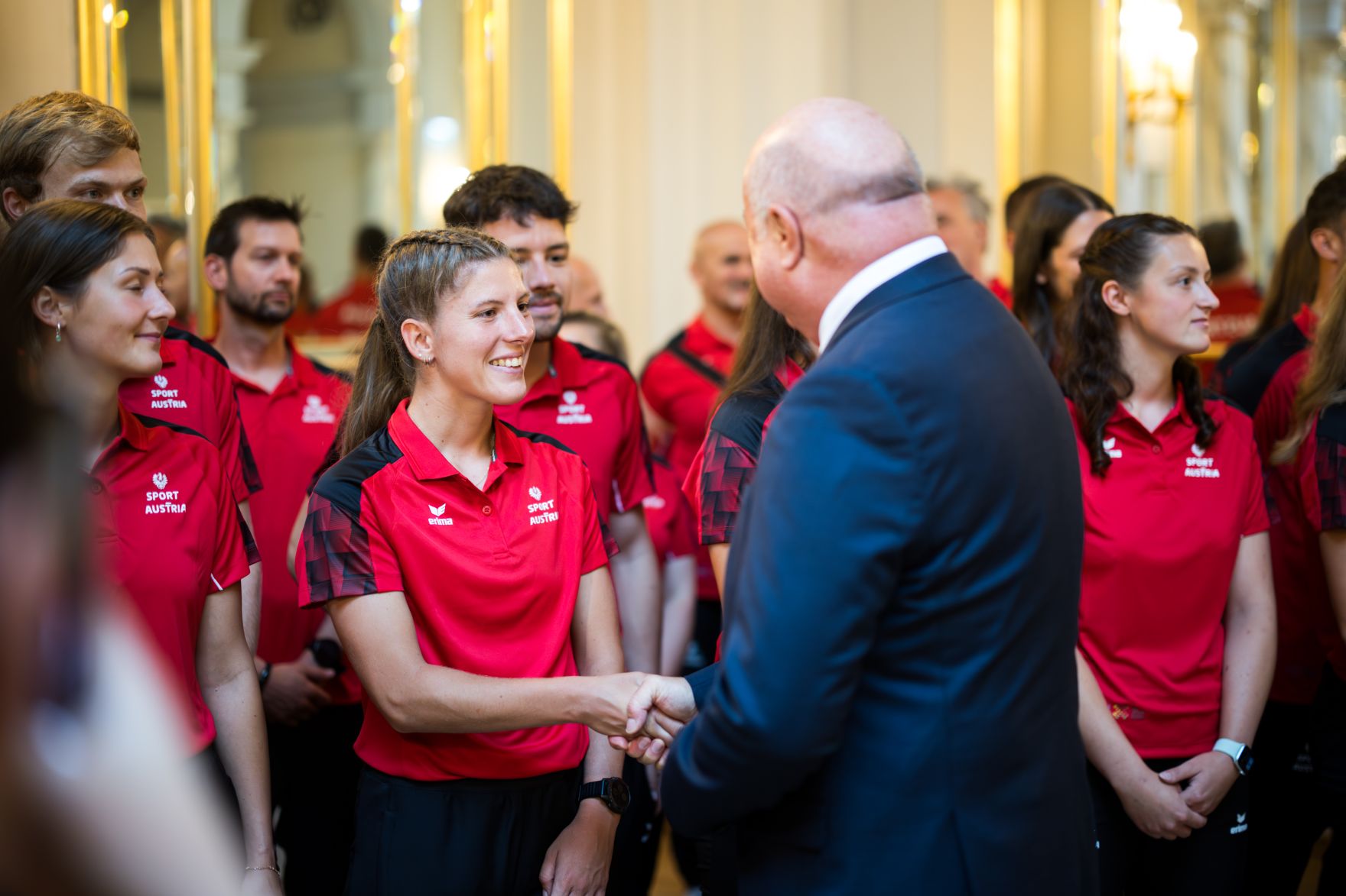 Am 24. Juli 2025 verabschiedete Bundeskanzler Christian Stocker (im Bild) das Team Austria zu den World Games 2025.