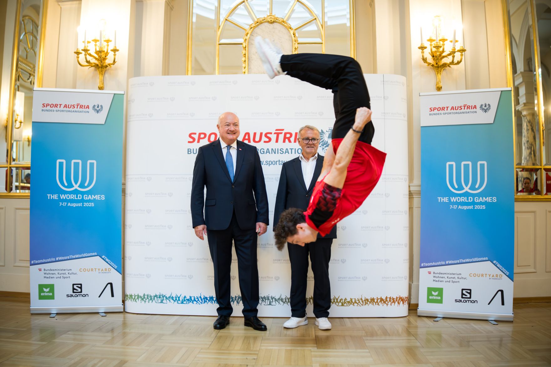 Am 24. Juli 2025 verabschiedete Bundeskanzler Christian Stocker (im Bild) das Team Austria zu den World Games 2025.