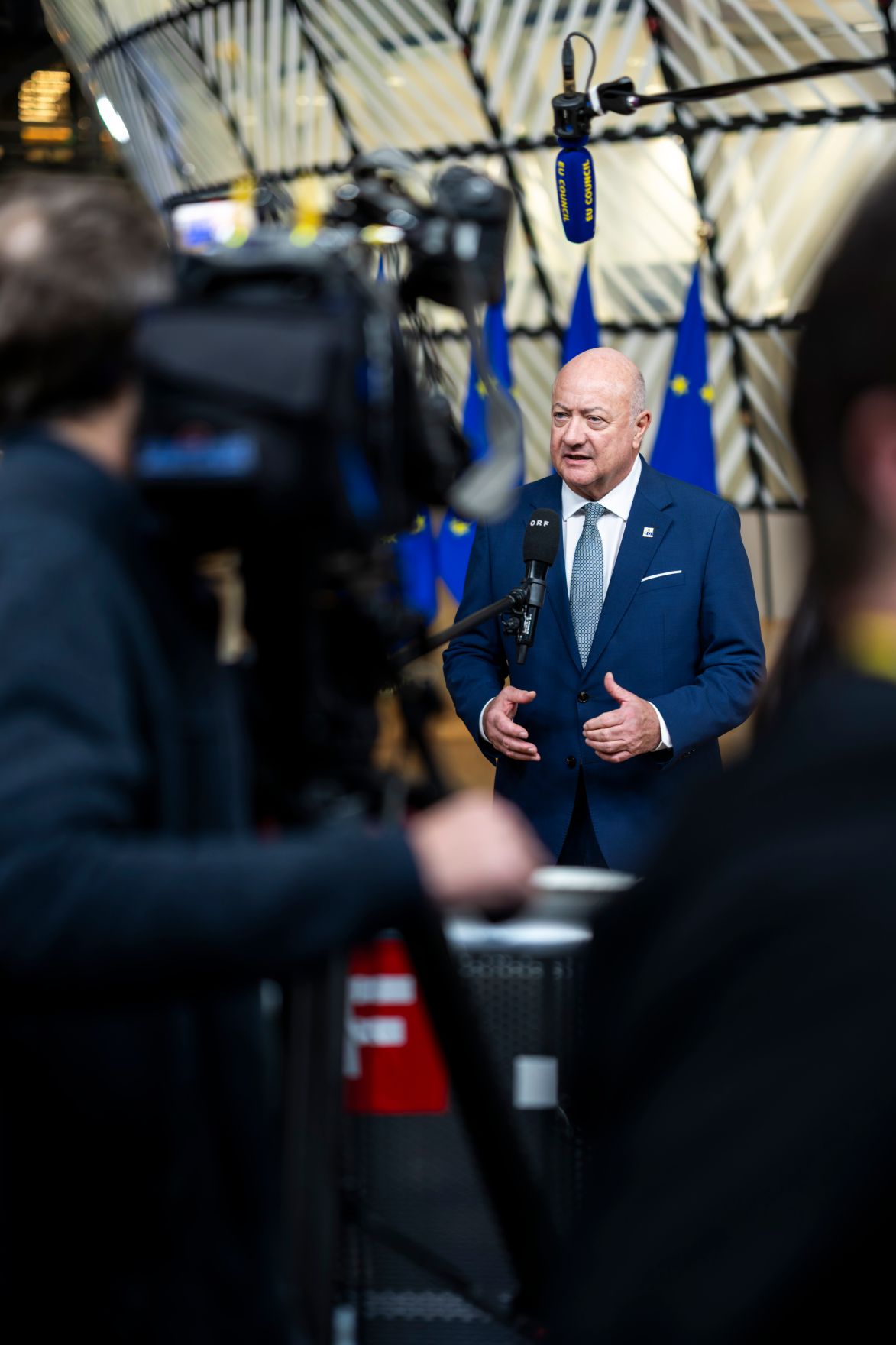 Am 18. Dezember 2025 nahm Bundeskanzler Christian Stocker (im Bild) an dem Treffen der EU-Staats- und Regierungschefs in Br&uuml;ssel teil.