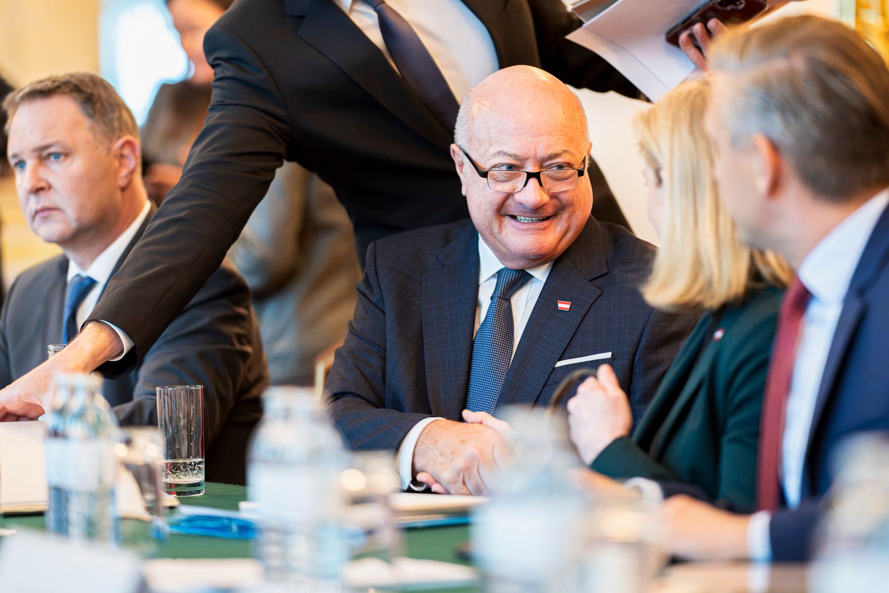 Am 14. J&auml;nner 2026 fand der Ministerrat der Bundesregierung im Bundeskanzleramt statt. Im Bild Bundeskanzler Christian Stocker (r.) und Vizekanzler Andreas Babler (l.).