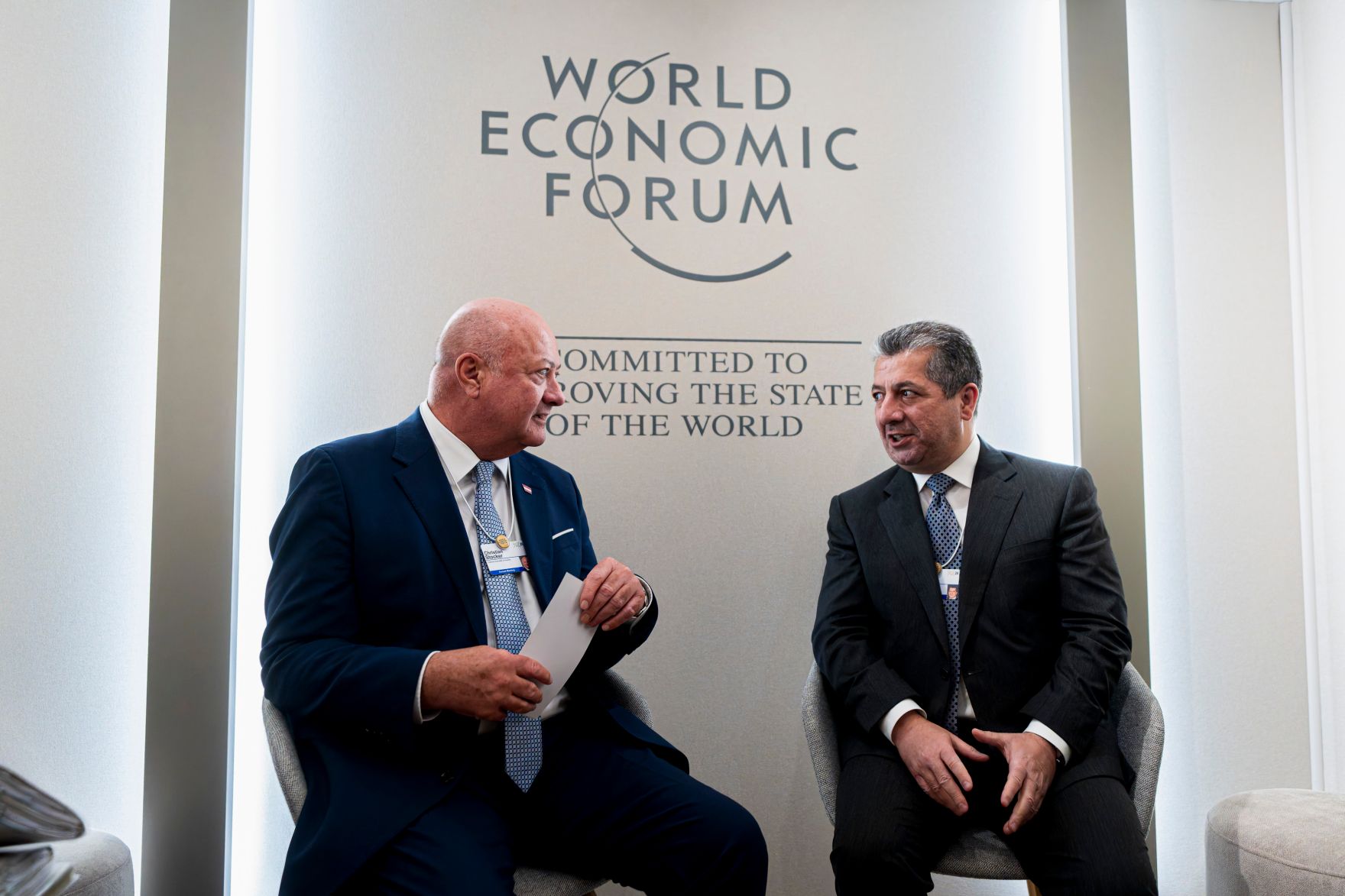 Am 20. J&auml;nner 2026 nahm Bundeskanzler Christian Stocker (l.) am Weltwirtschaftsforum in Davos teil.