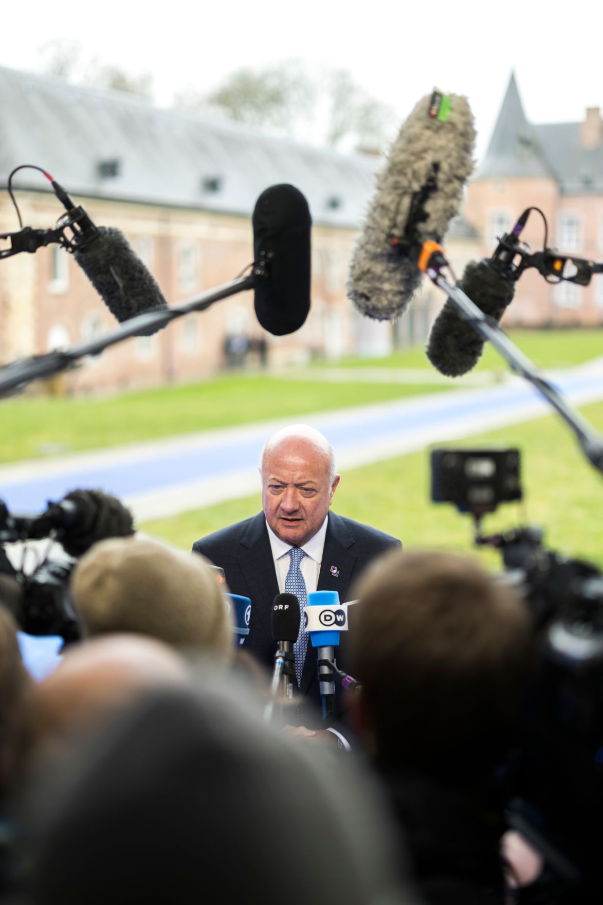 Am 12. Februar 2026 nahm Bundeskanzler Christian Stocker am Informellen Gipfel der EU-Staats- und Regierungschefs teil. Im Bild beim Doorstep.