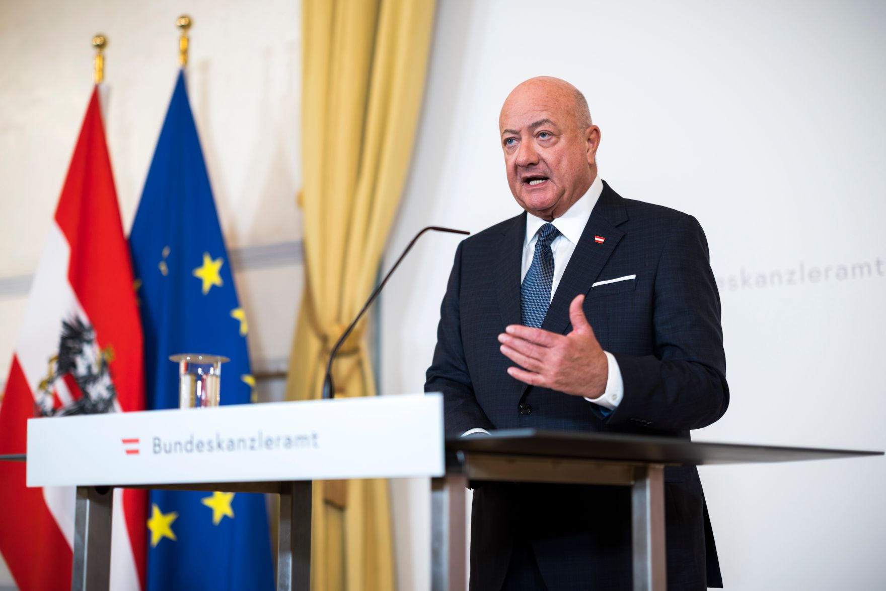 Am 2. M&auml;rz 2026 gab Bundeskanzler Christian Stocker (im Bild) ein Pressestatement zu den aktuellen Entwicklungen im Nahen Osten.