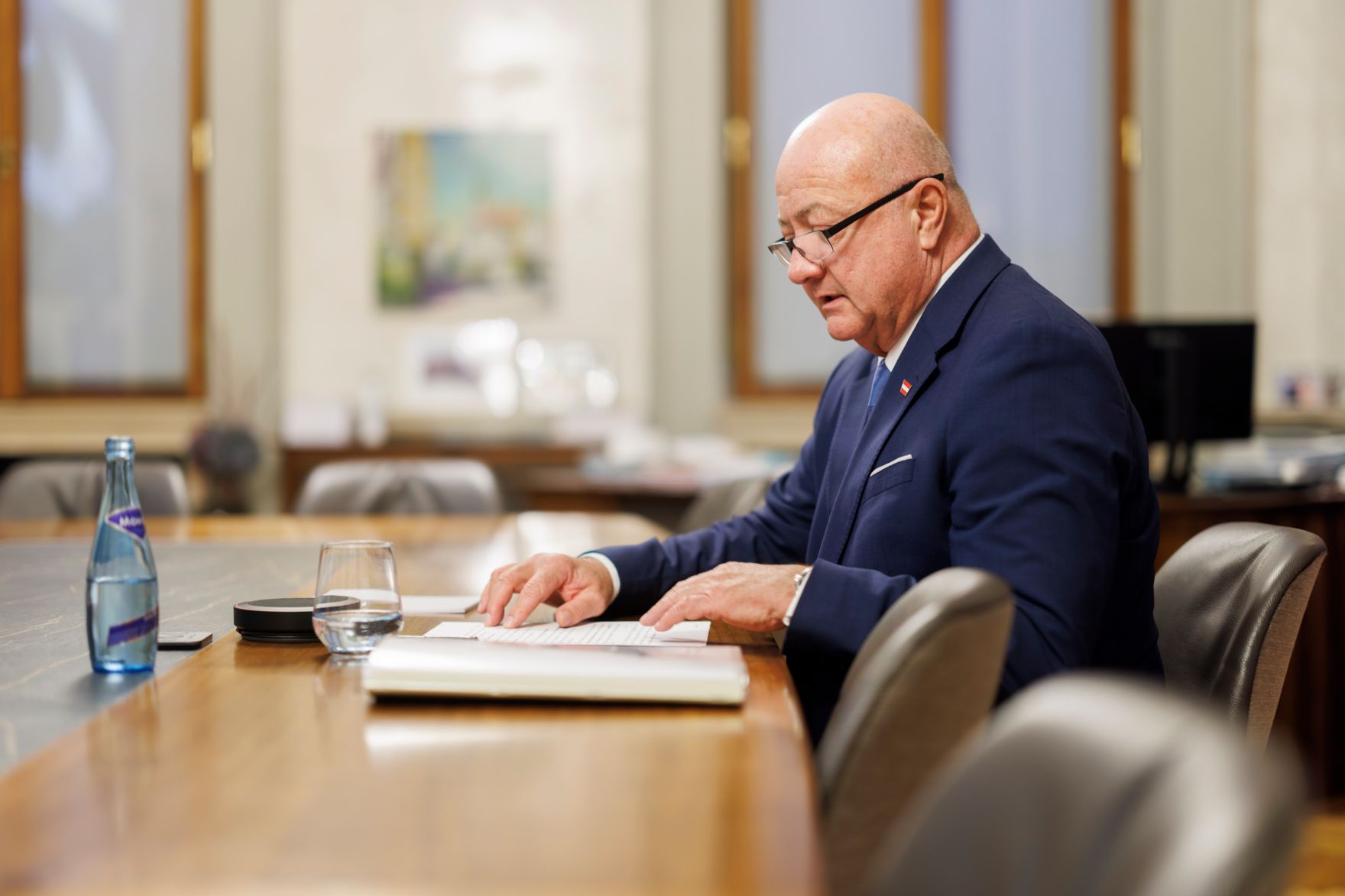 Am 10. M&auml;rz 2026 nahm Bundeskanzler Christian Stocker (im Bild) an einer Videokonferenz zum Thema Wettbewerbsf&auml;higkeit mit mehreren EU-Staats- und Regierungschefs teil.