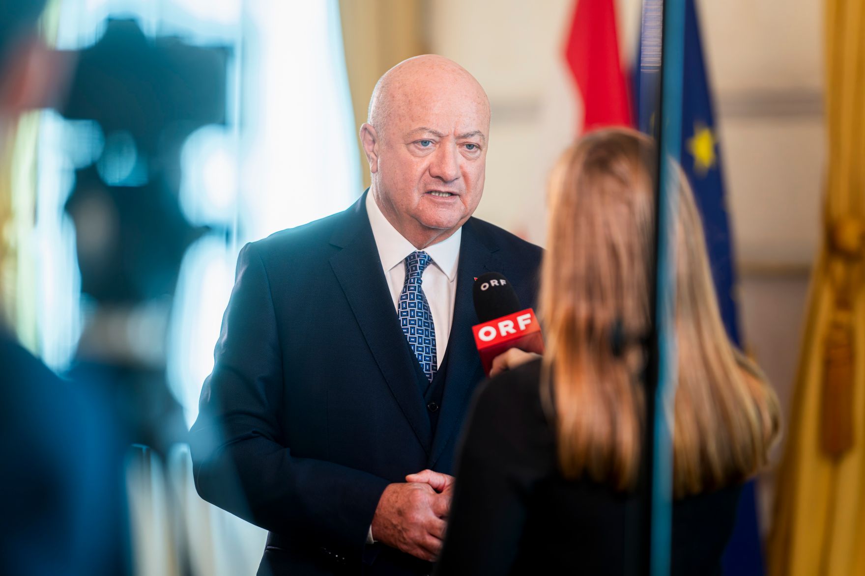 Am 13. April 2026 gab Bundeskanzler Christian Stocker (im Bild) anl&auml;sslich der Parlamentswahlen in Ungarn ein Pressestatement.