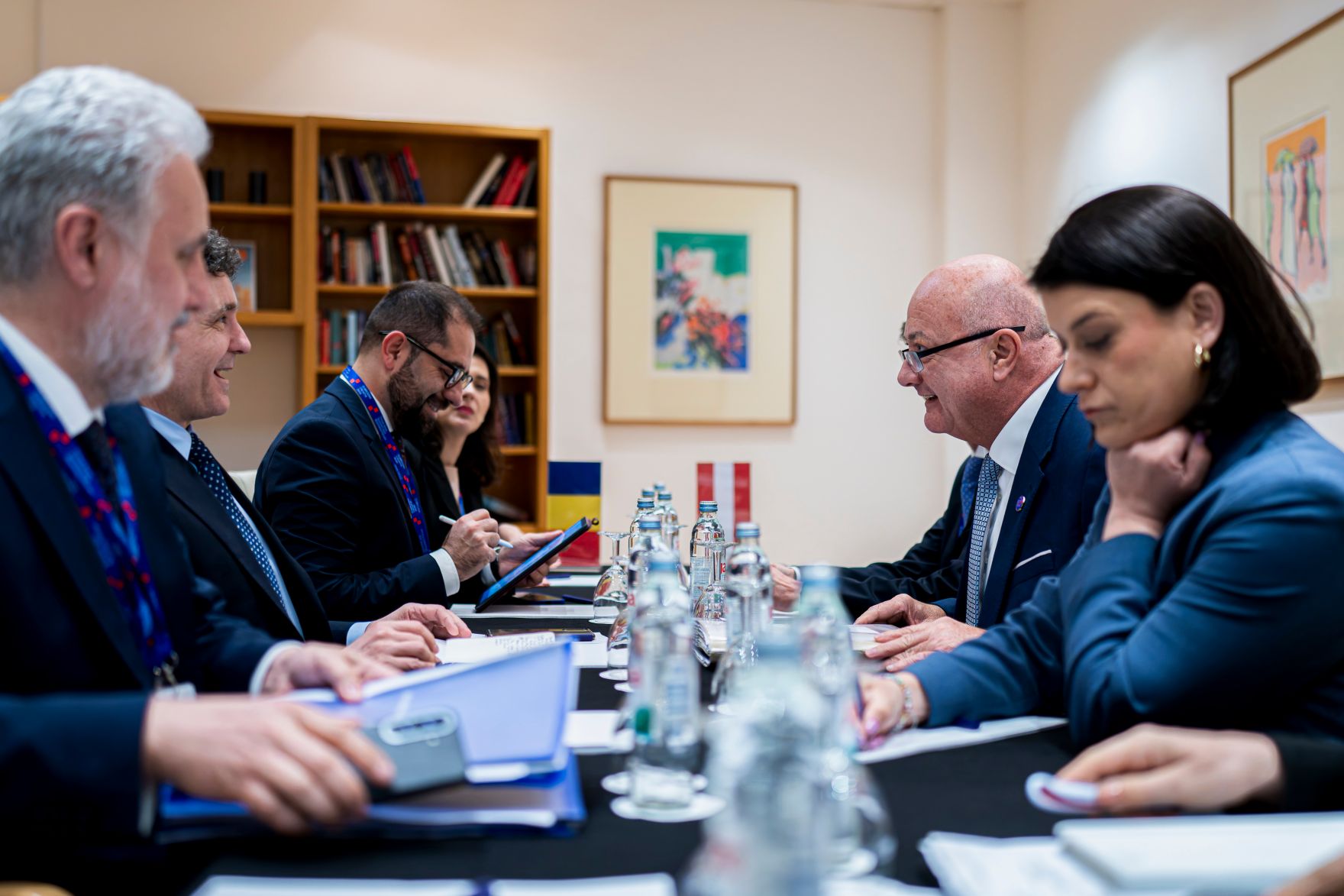 Am 28. April 2026 reiste Bundeskanzler Christian Stocker (2.v.r.) zu einem Arbeitsbesuch nach Dubrovnik. Im Bild bei einem Arbeitsgespr&auml;ch mit dem Staatspr&auml;sident von Rum&auml;nien, Nicuşor Dan (2.v.l.).