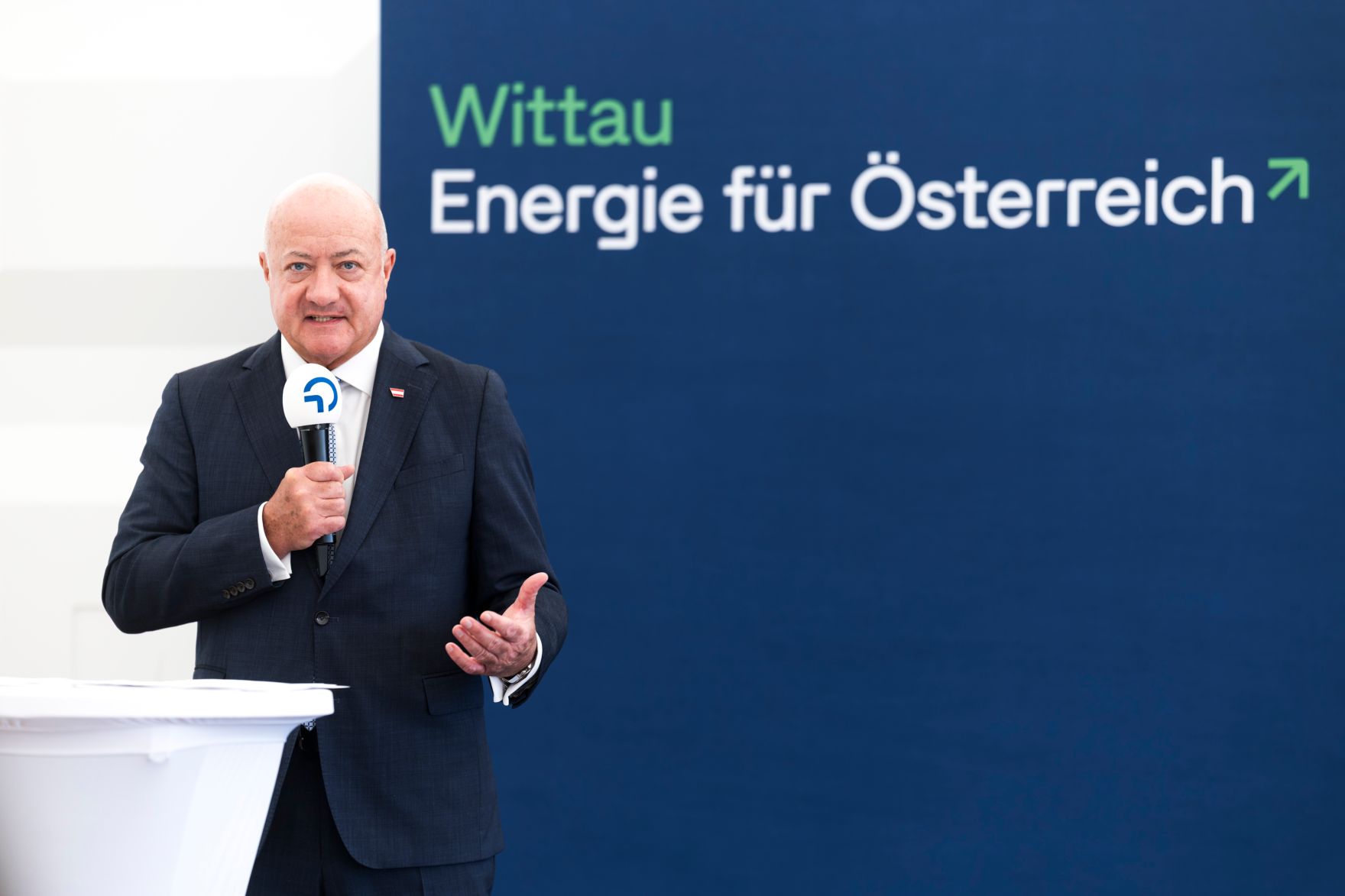 Am 18. Mai 2026 nahm Bundeskanzler Christian Stocker (im Bild) an der Feier zum offiziellen Start der Gasproduktion in Wittau teil.