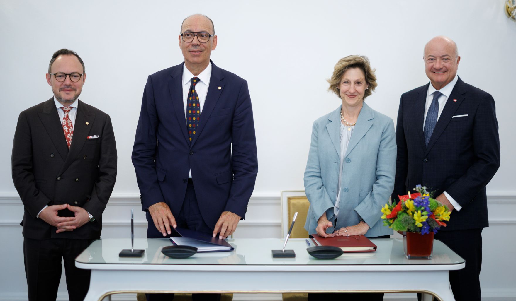 Am 28. Mai 2026 empfing Bundeskanzler Christian Stocker (r.) den Premierminister von Andorra Xavier Espot Zamora (l.) zu einem Arbeitsbesuch im Bundeskanzleramt.