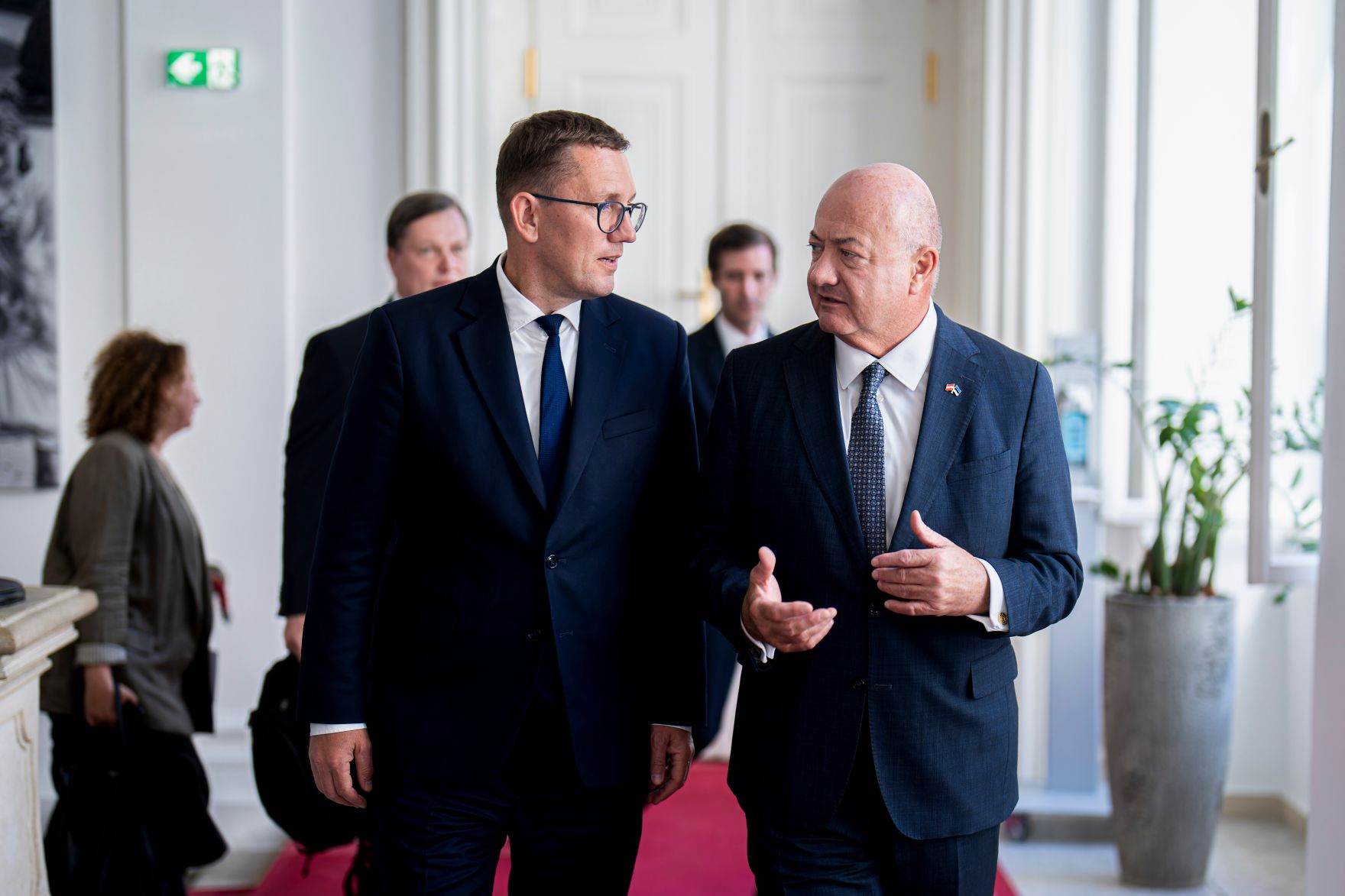 Am 3. Juni 2026 empfing Bundeskanzler Christian Stocker (r.) den Estnischen Premierminister Kristen Michal (l.) zu einem Arbeitsgespr&auml;ch.