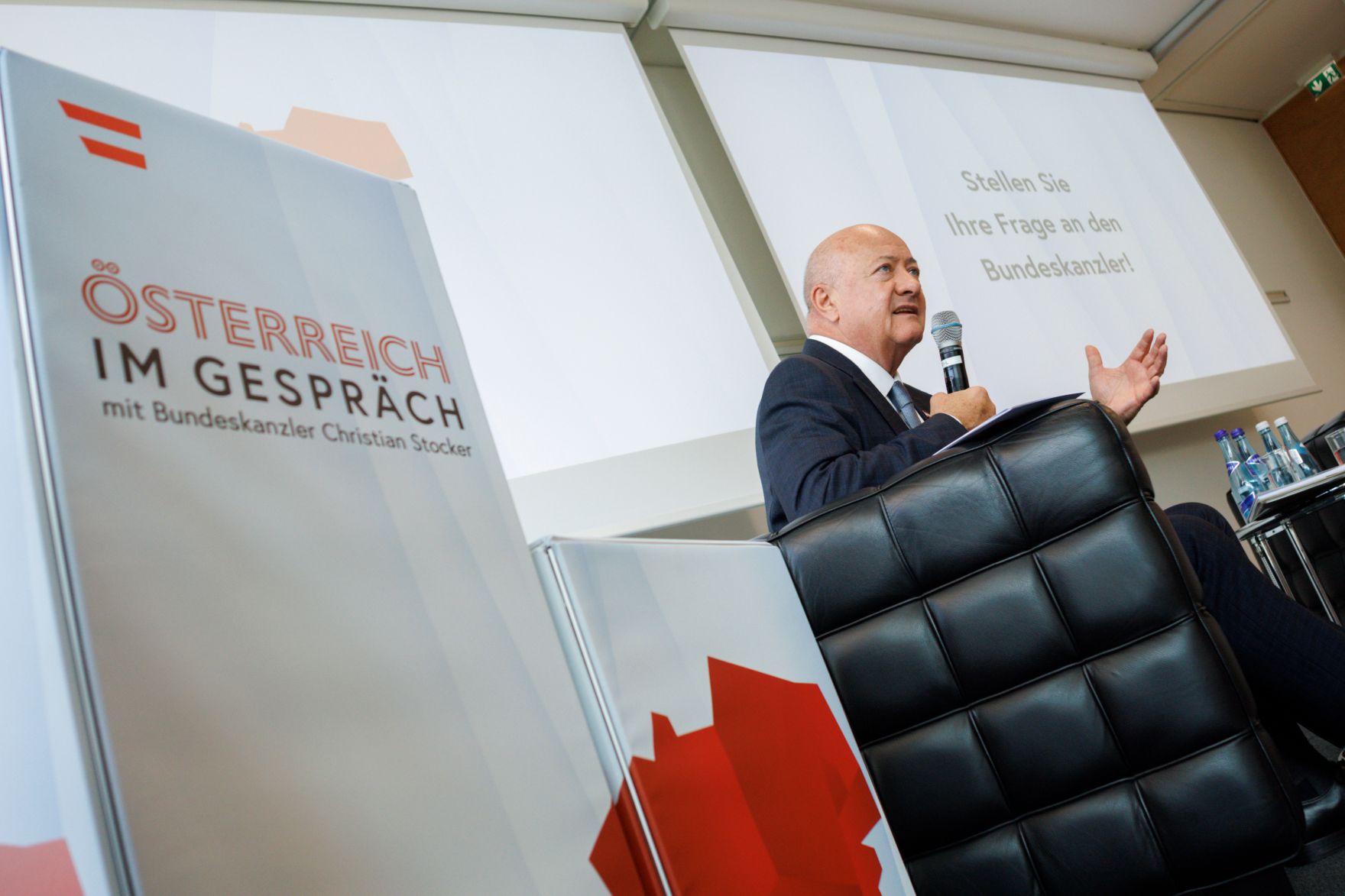 Am 23. Juli 2026 lud Bundeskanzler Christian Stocker (im Bild) zur Veranstaltung "&Ouml;sterreich im Gespr&auml;ch" in Innsbruck.