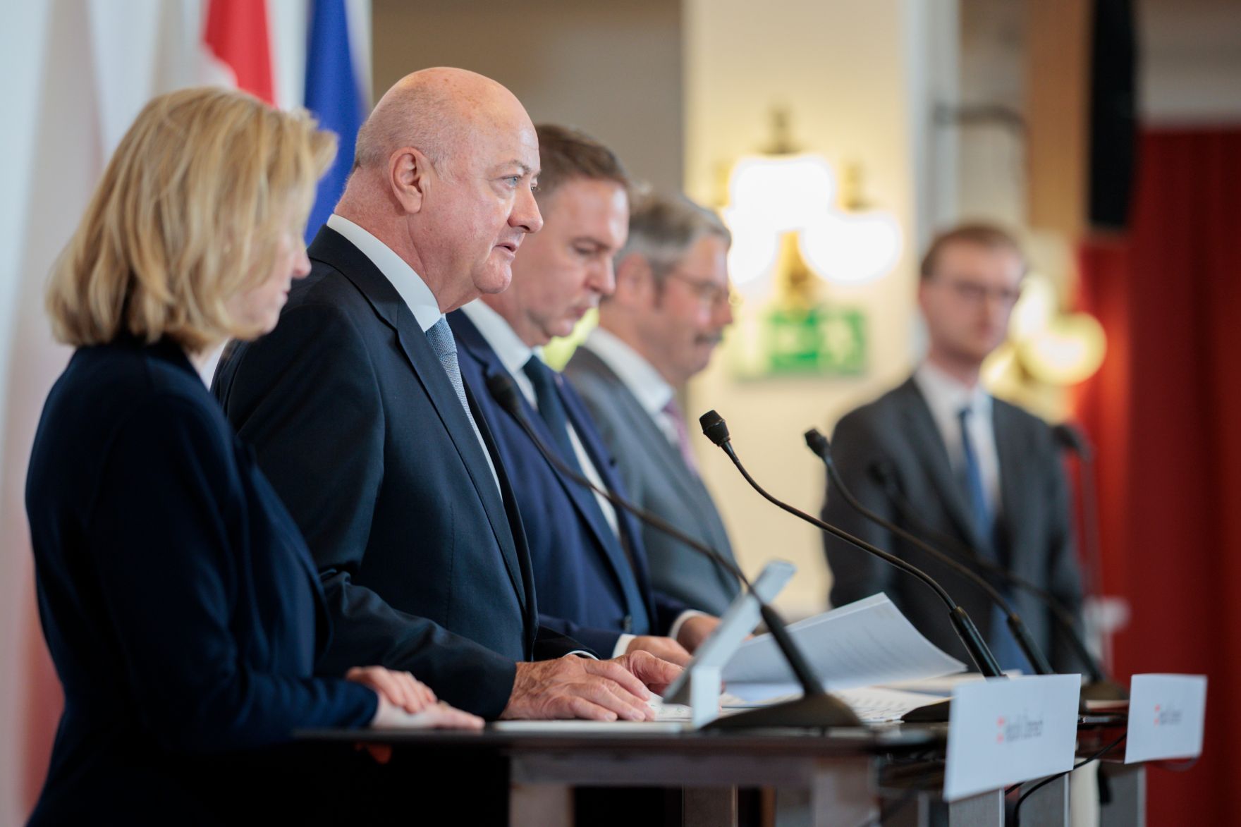Am 27. Juli 2026 fand der Sommerministerrat der &Ouml;sterreichischen Bundesregierung in der Schwarzenberg-Kaserne statt. Im Bild bei der Pressekonferenz.