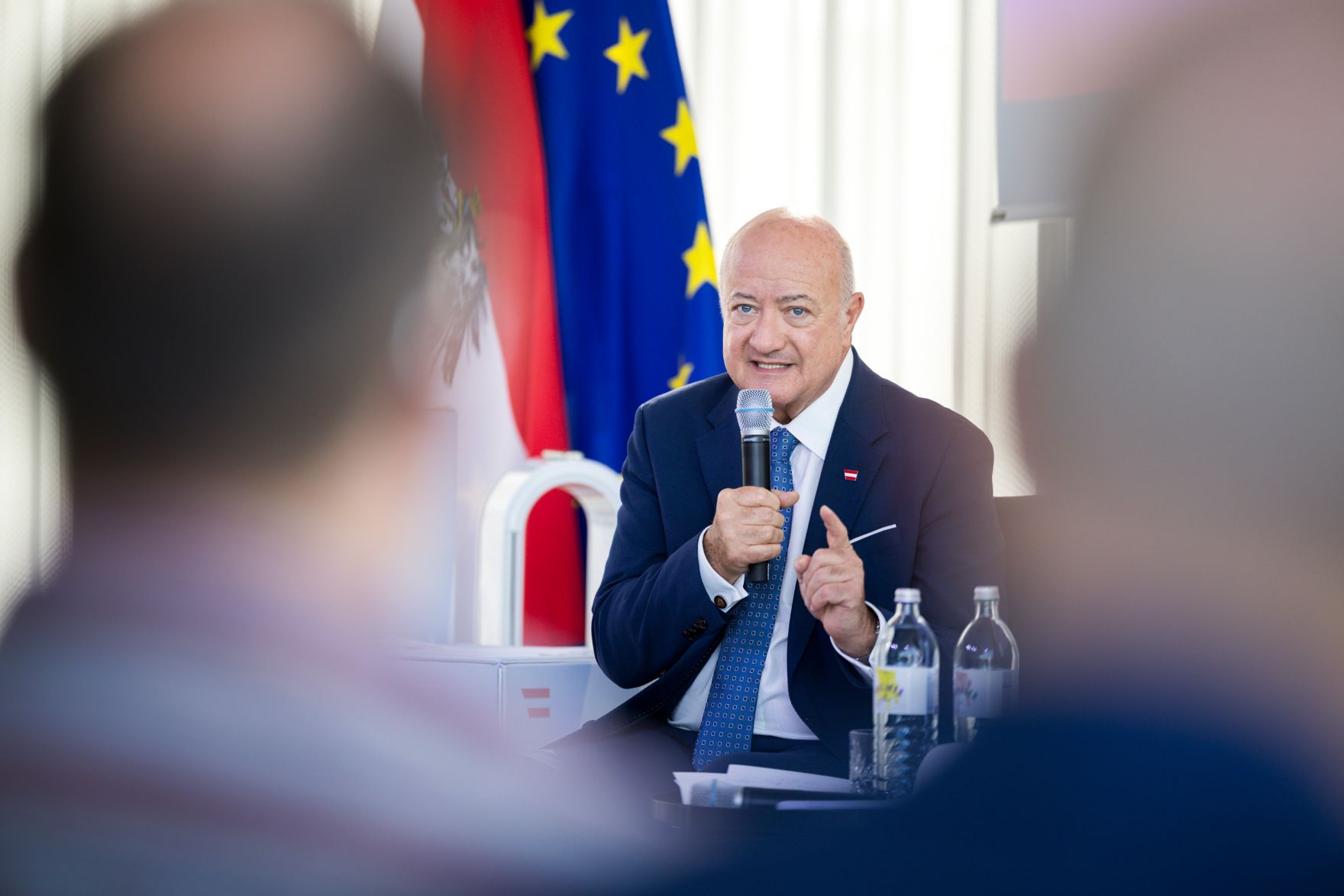 Am 28. Juli 2026 lud Bundeskanzler Christian Stocker (im Bild) zur Veranstaltung "&Ouml;sterreich im Gespr&auml;ch" in Wien.