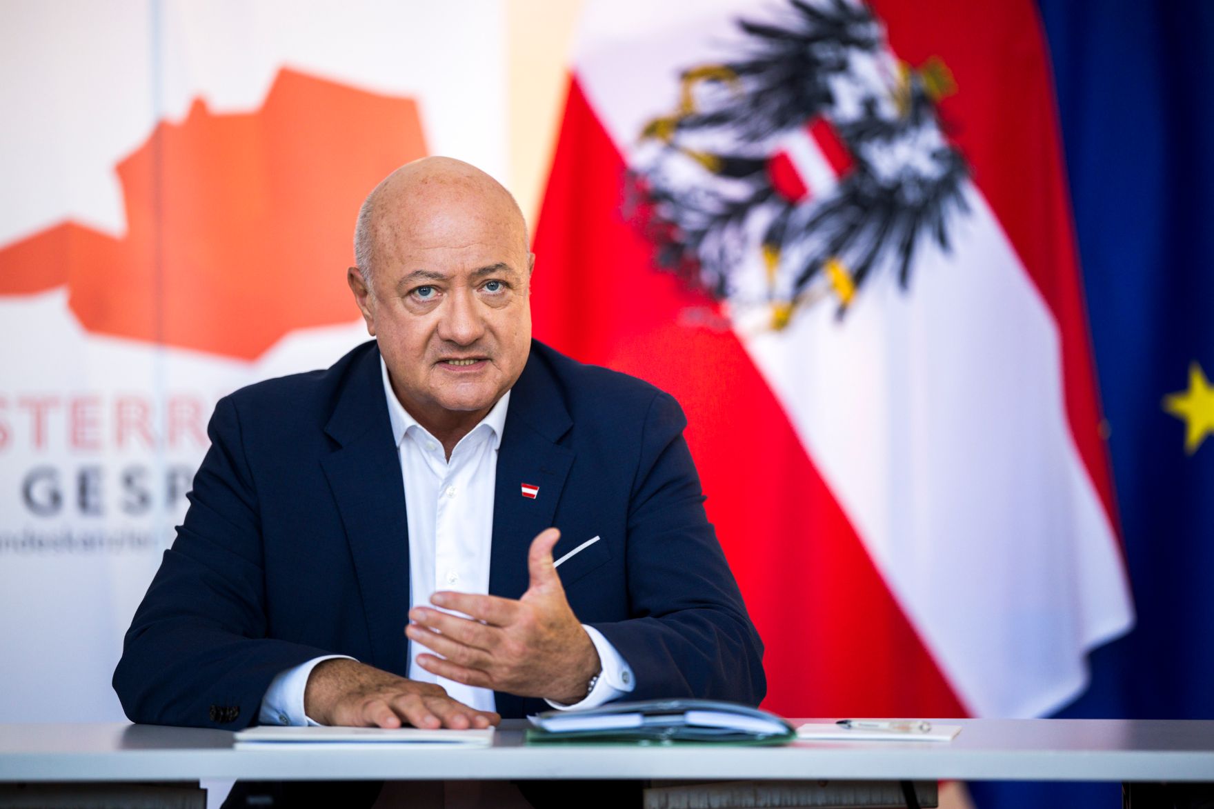 Am 4. August 2026 lud Bundeskanzler Christian Stocker (im Bild) zur Veranstaltung "&Ouml;sterreich im Gespr&auml;ch" in Graz.