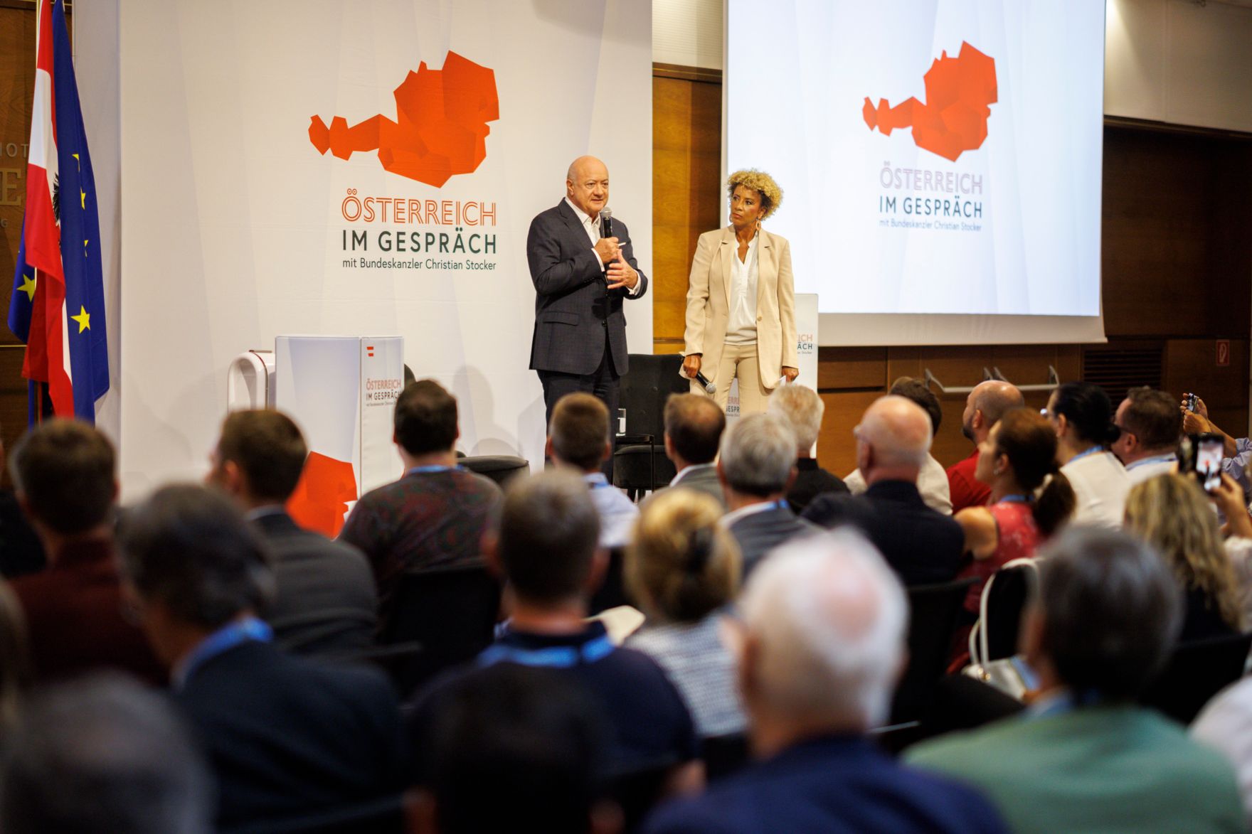Am 7. August 2026 lud Bundeskanzler Christian Stocker zur Veranstaltung "&Ouml;sterreich im Gespr&auml;ch" in Salzburg.