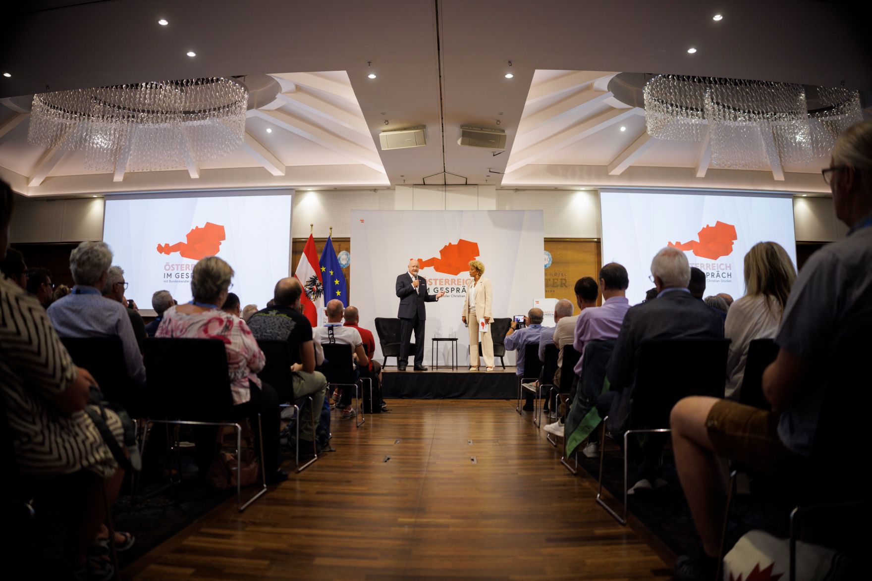 Am 7. August 2026 lud Bundeskanzler Christian Stocker zur Veranstaltung "&Ouml;sterreich im Gespr&auml;ch" in Salzburg.