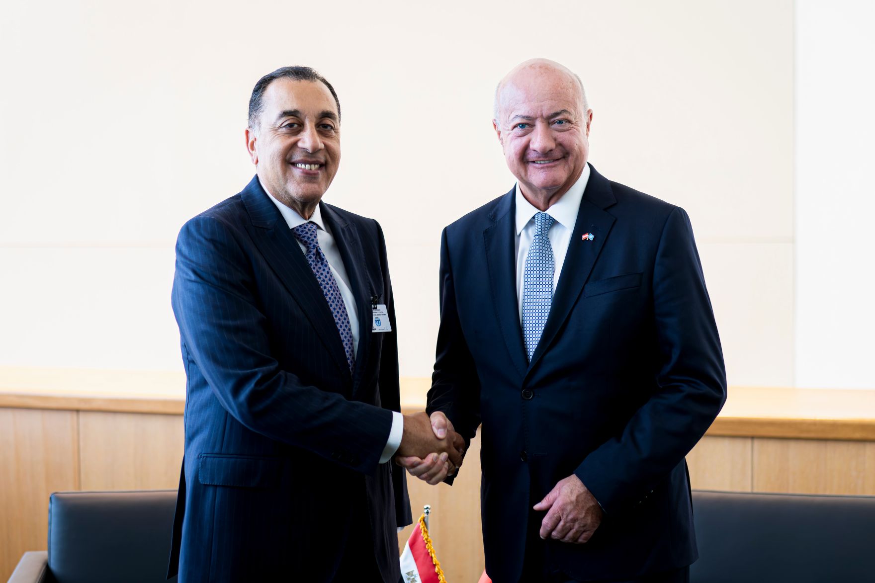 Am 21. September reiste Bundeskanzler Christian Stocker (r.) zu einem mehrt&auml;gigen Arbeitsbesuch nach New York. Im Bild mit dem Premierminister der Arabischen Republik &Auml;gypten, Mostafa Madbouly (l.).