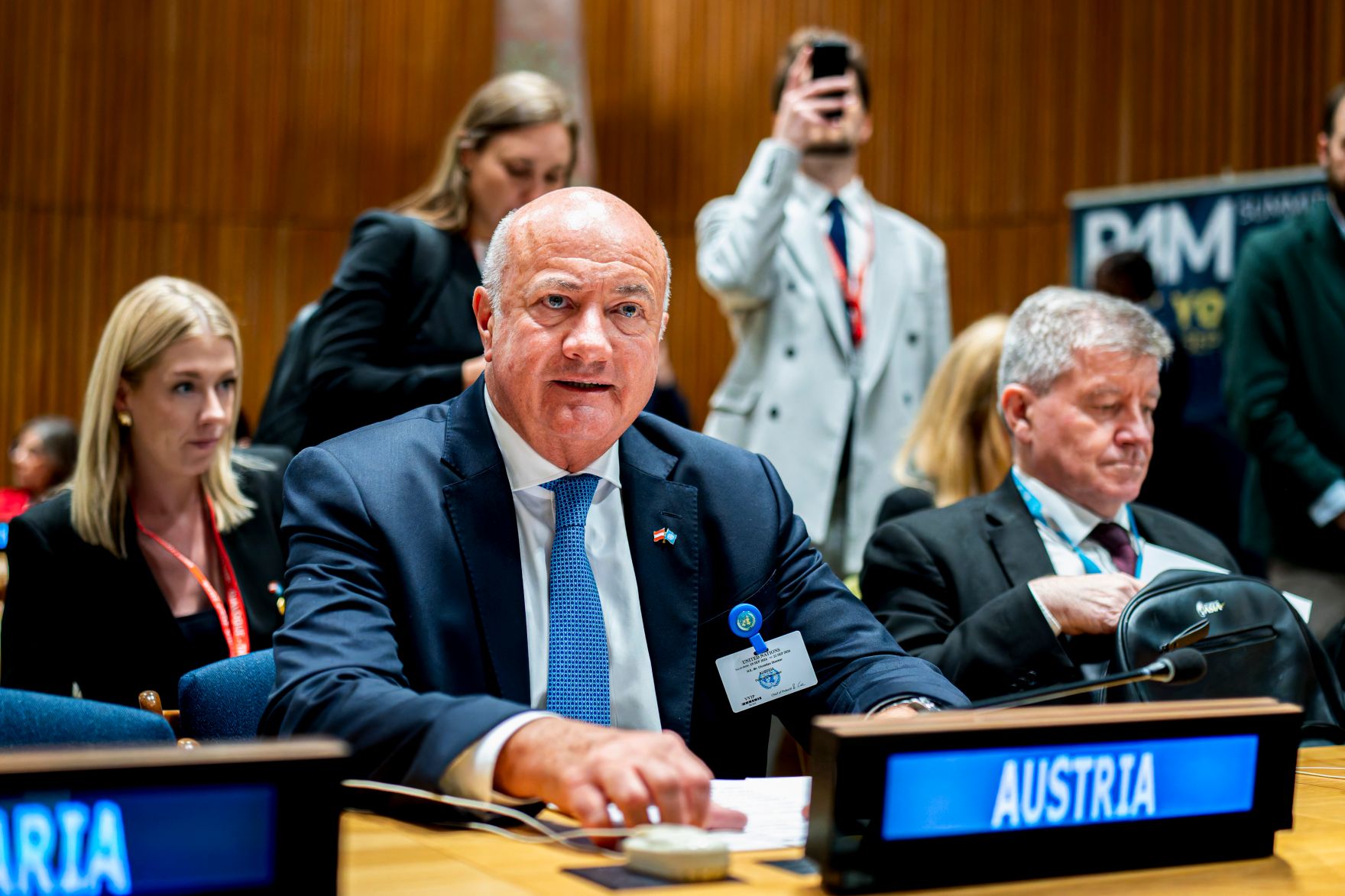 Am 21. September reiste Bundeskanzler Christian Stocker zu einem mehrt&auml;gigen Arbeitsbesuch nach New York. Im Bild beim Treffen der &bdquo;Partners for Multilateralism, International Law, Peace and Prosperity&ldquo;.