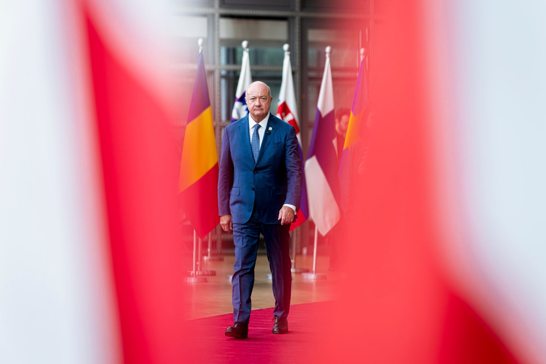 Am 15. Oktober 2026 nahm Bundeskanzler Christian Stocker an dem Treffen der EU-Staats- und Regierungschefs in Br&uuml;ssel teil. Im Bild beim Doorstep.
