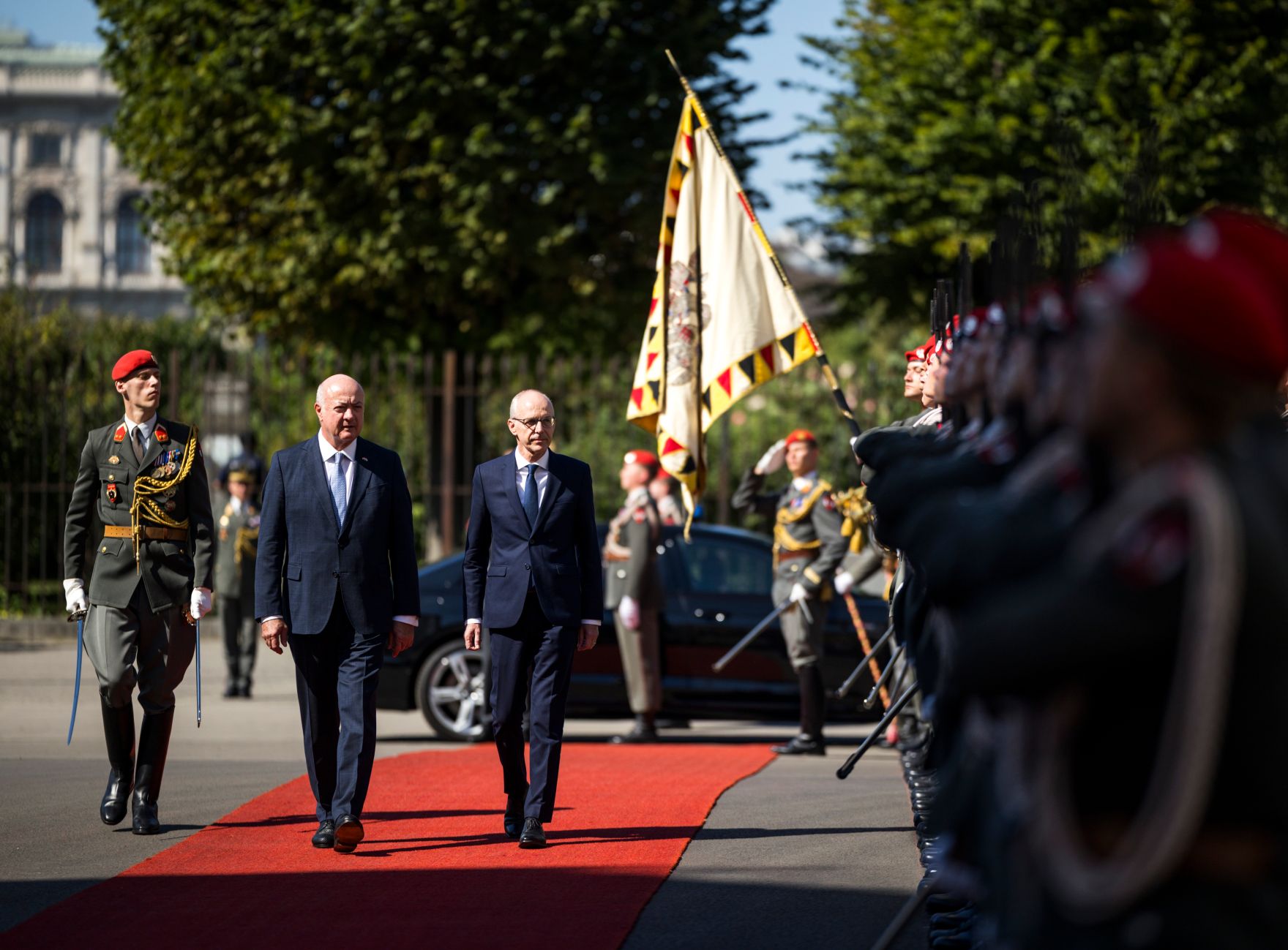 Am 29. Juli 2026 empfing Bundeskanzler Christian Stocker (l.) den Premierminister des Gro&szlig;herzogtums Luxemburg Luc Frieden (r.) zu einem Gespr&auml;ch.